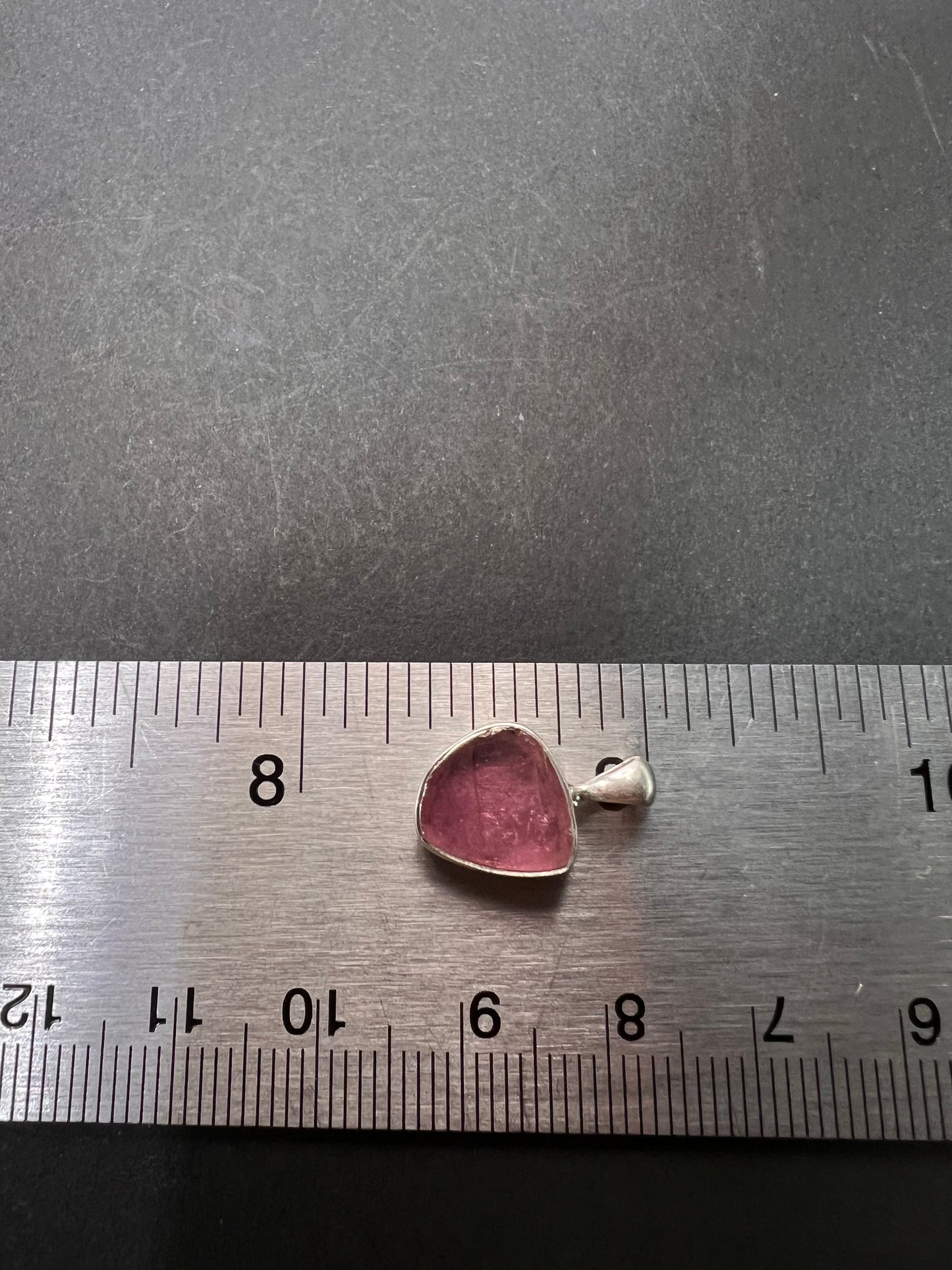 NEW Pink tourmaline sterling silver pendant 1.29 grams