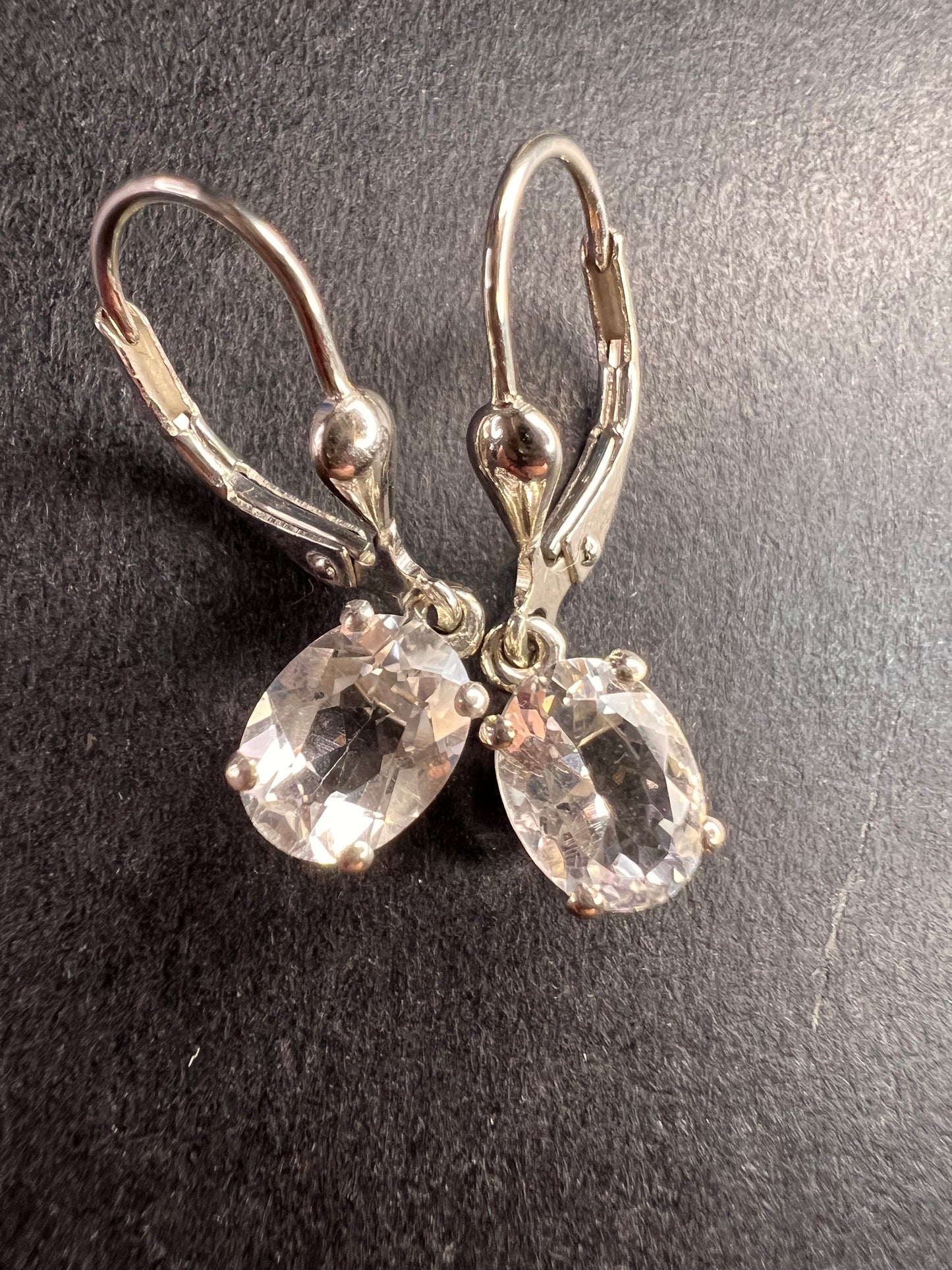 NEW petalite sterling silver lever back earrings