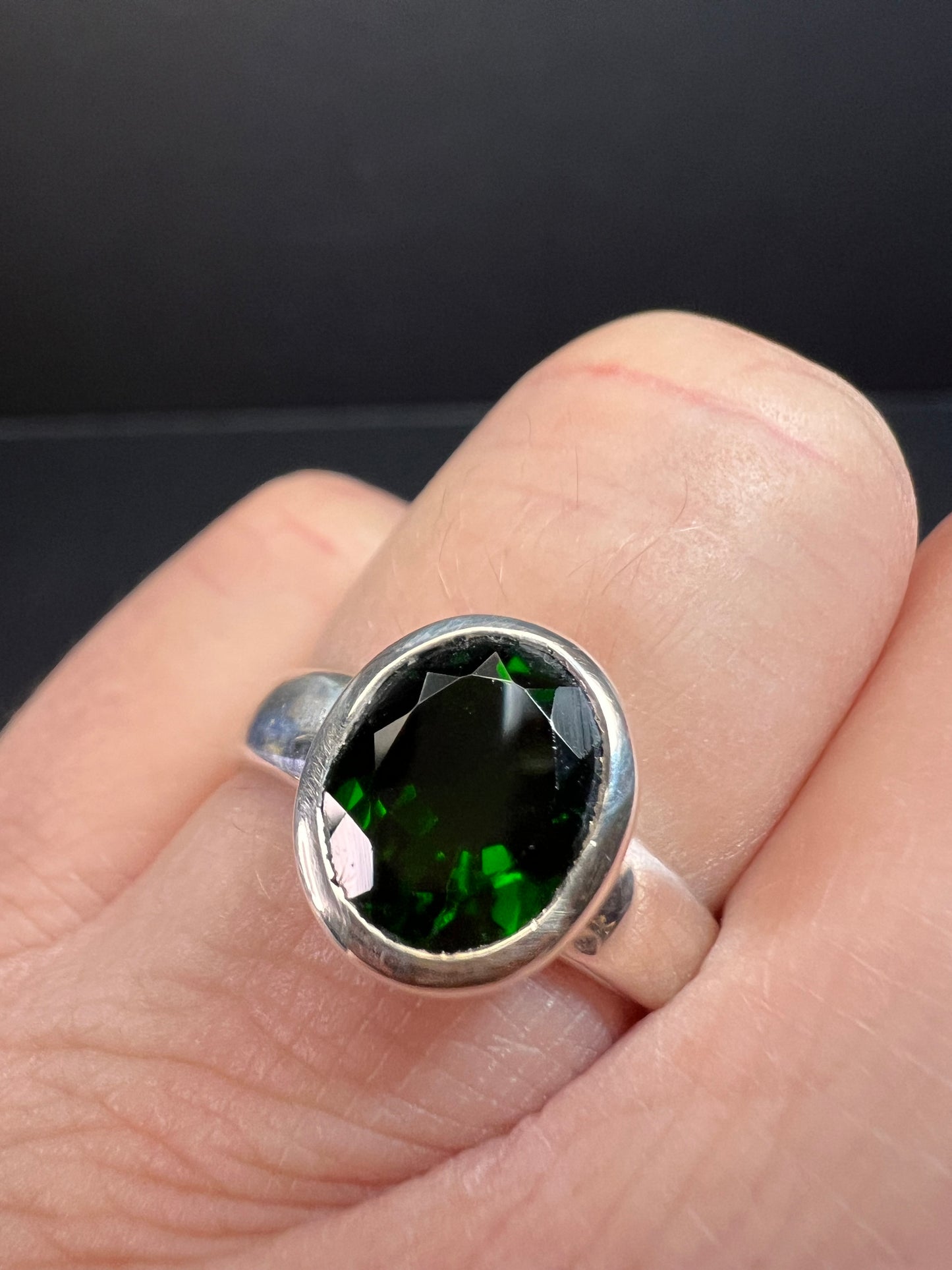 NEW Chrome tourmaline sterling silver ring size 7.5