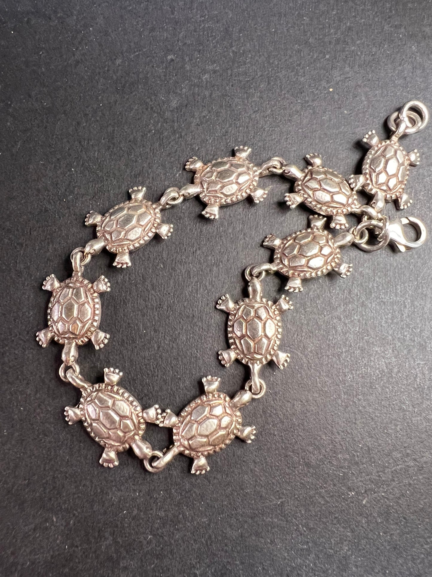 Vintage sterling silver turtles bracelet