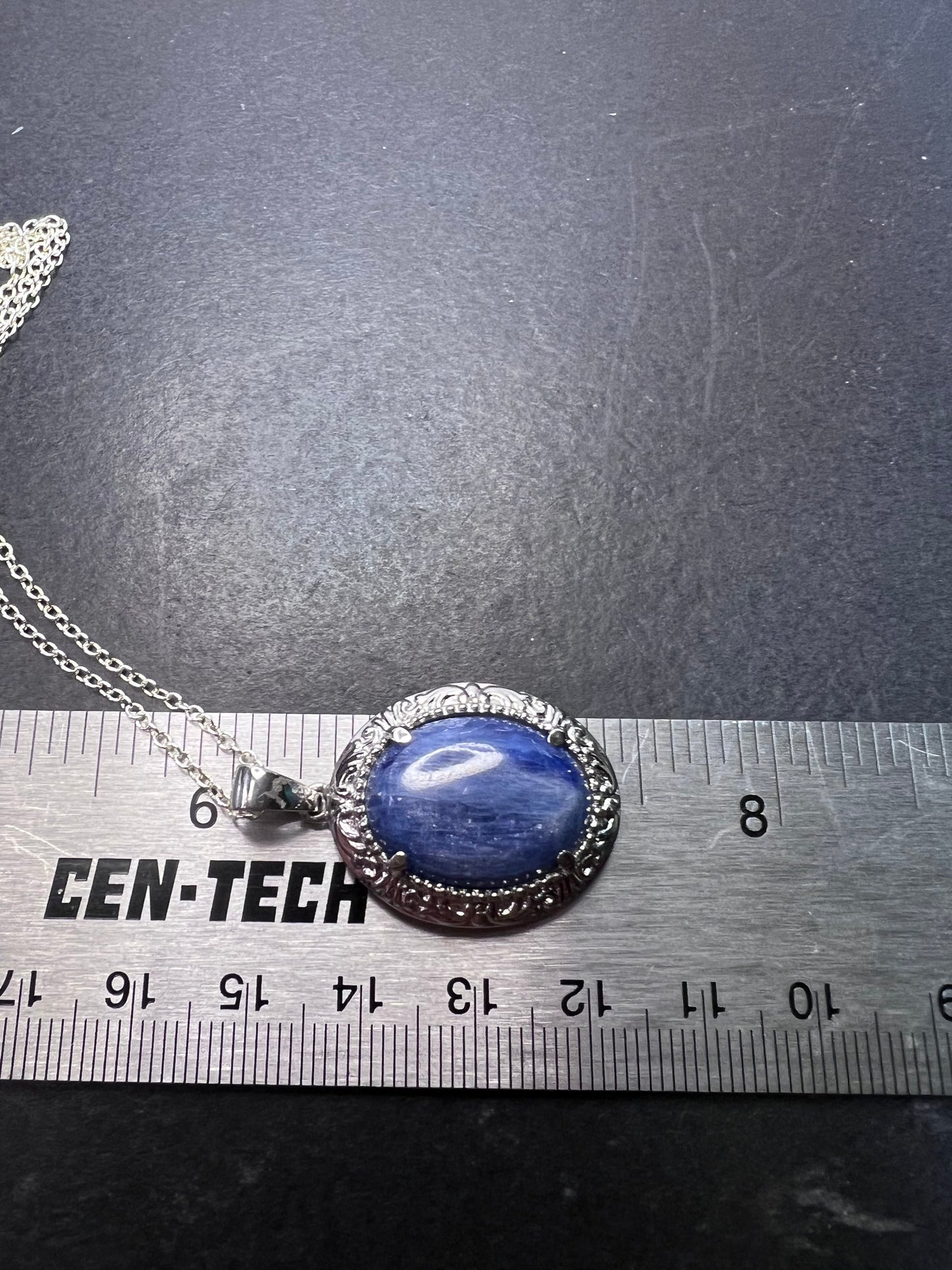 Kyanite stainless steel pendant with chain