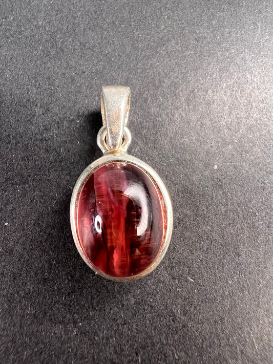 NEW Pink tourmaline Rubellite sterling silver pendant 3.03 grams