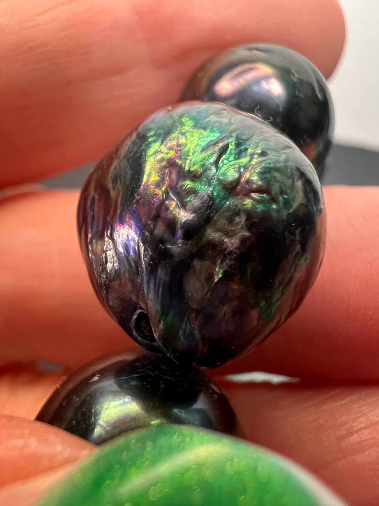 13mm Tahitian peacock baroque pearl 22 inch necklace with sterling silver clasp