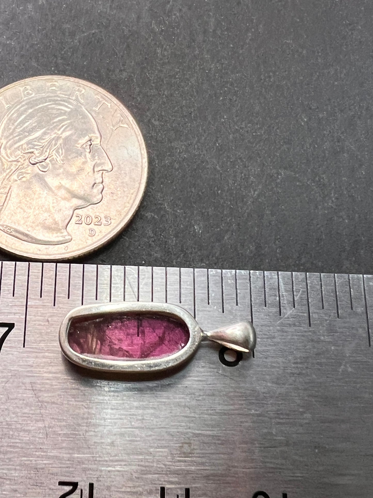 NEW pink/ bi color tourmaline sterling silver pendant 1.28 grams