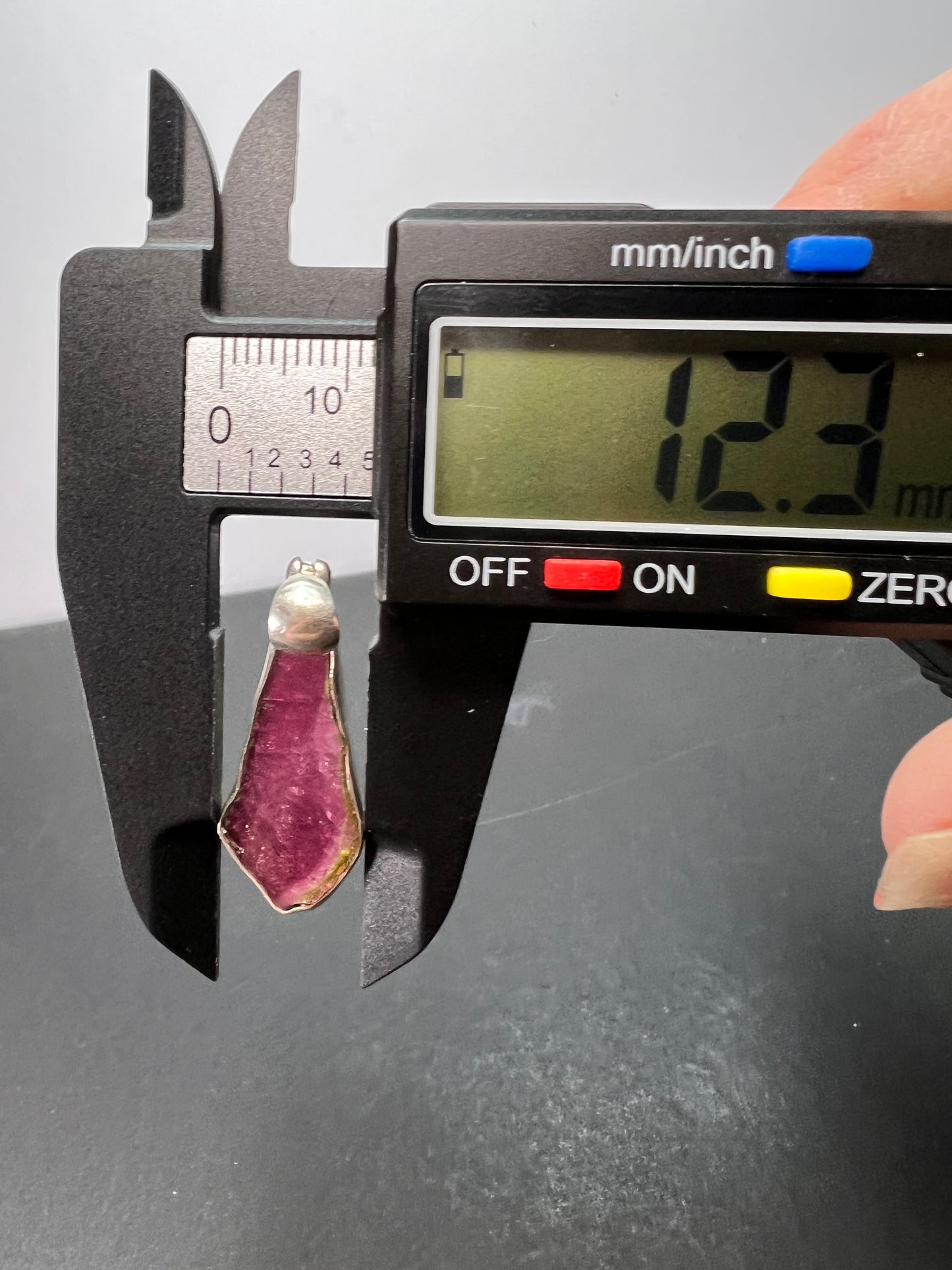 NEW Pink Watermelon tourmaline sterling silver pendant 2.65 grams