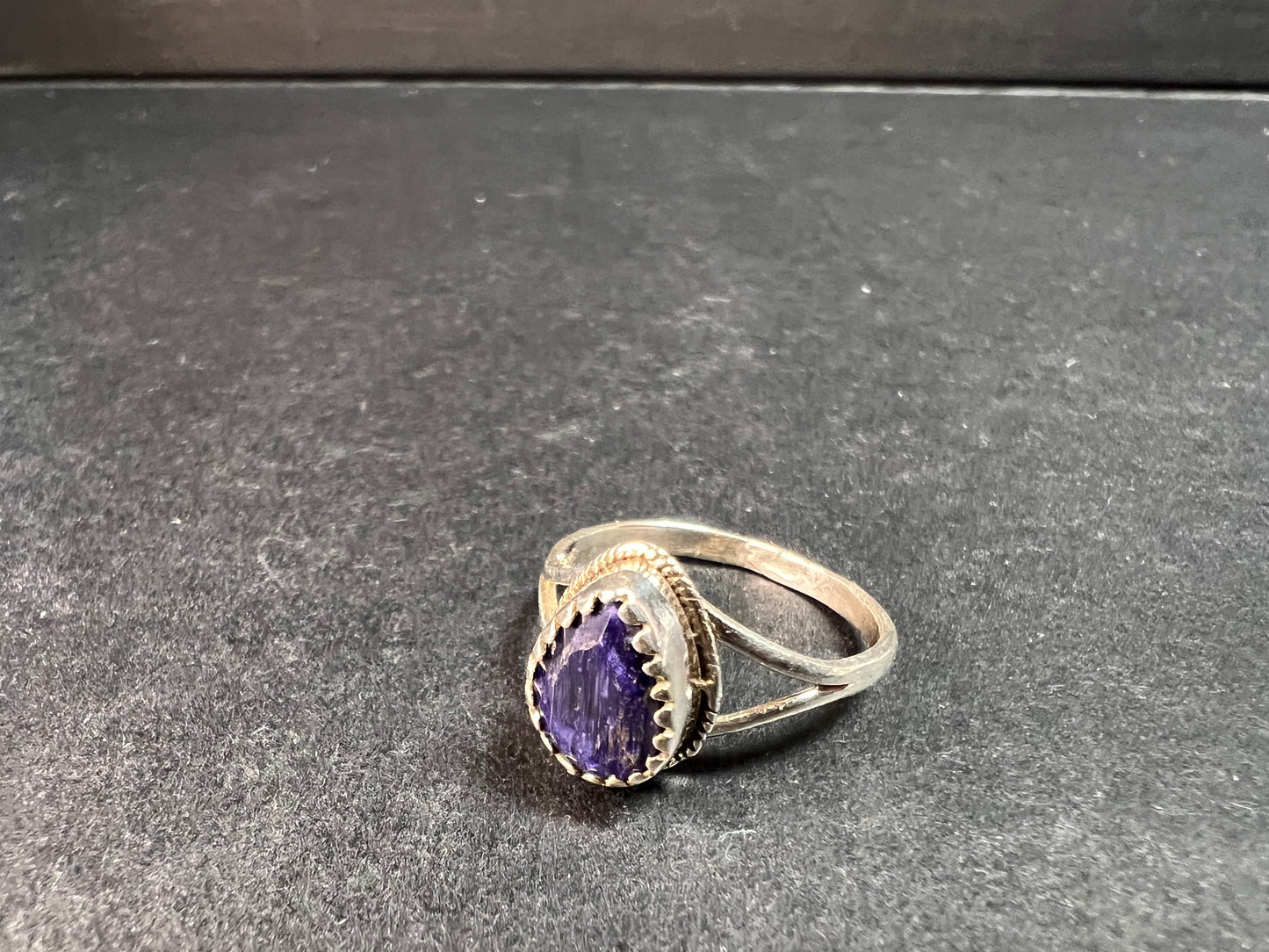 Blue kyanite sterling silver teardrop ring size 5