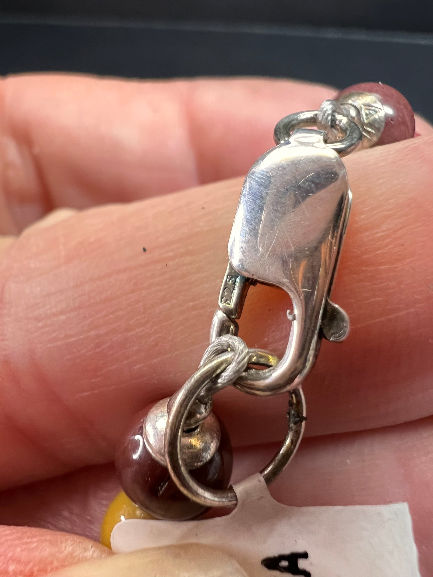 NEW Mookaite Jasper 24 inch necklace with sterling silver clasp