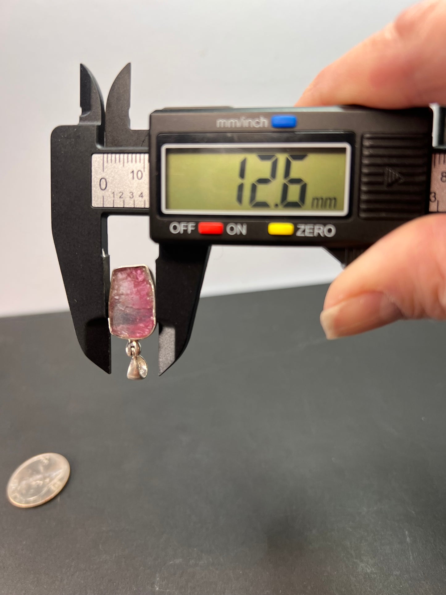 NEW Pink bi color tourmaline sterling silver pendant 2.32 grams