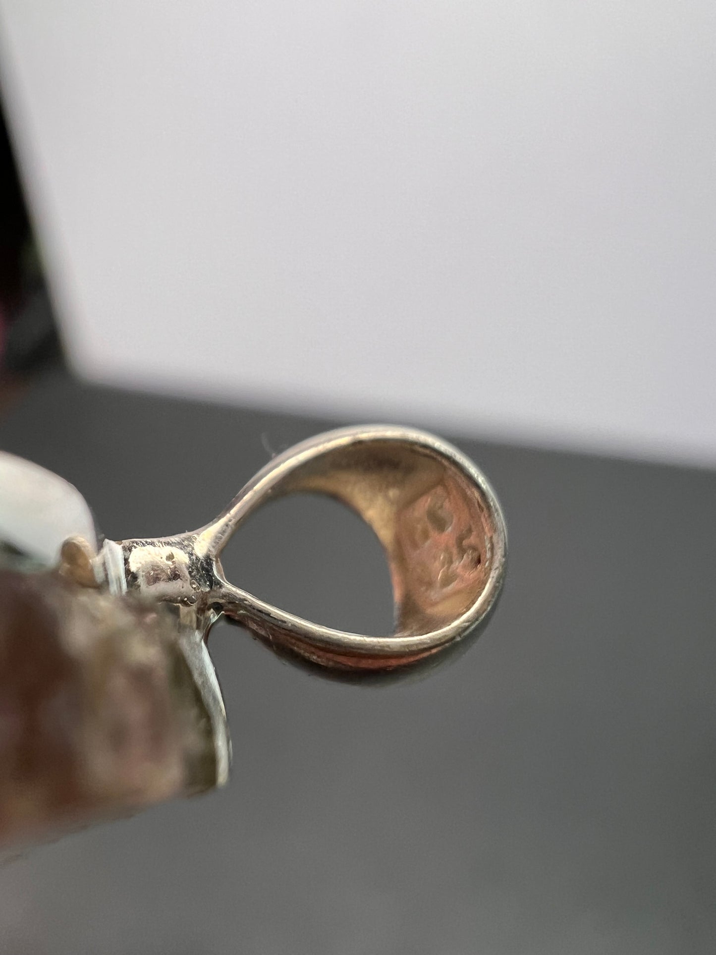 NEW Watermelon tourmaline slice sterling silver pendant 3.83 grams