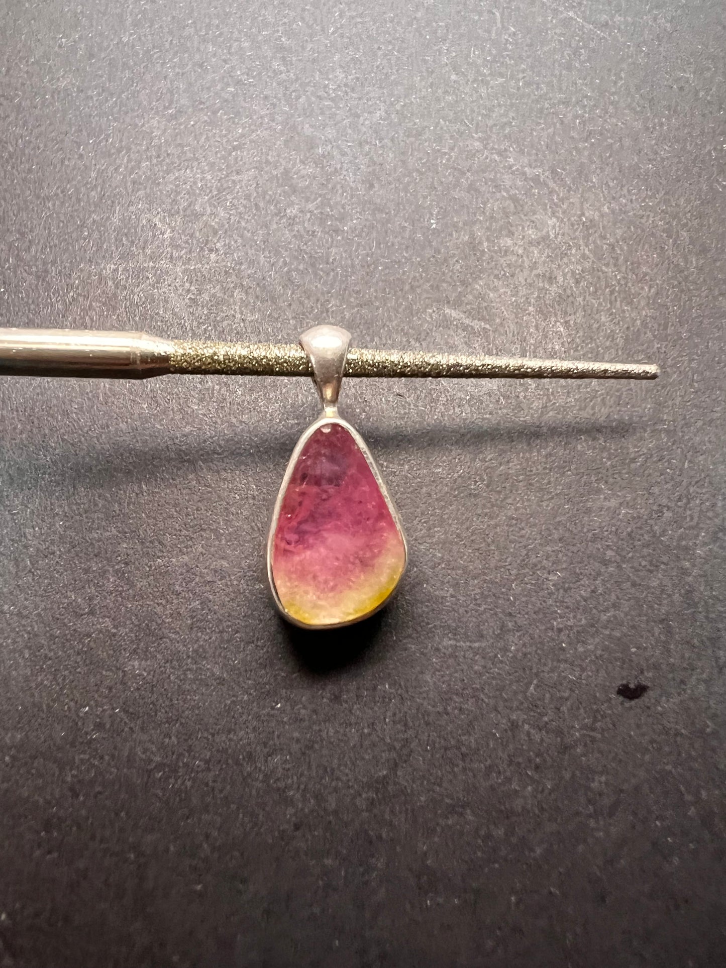 NEW Pink Watermelon tourmaline sterling silver pendant 1.24 grams