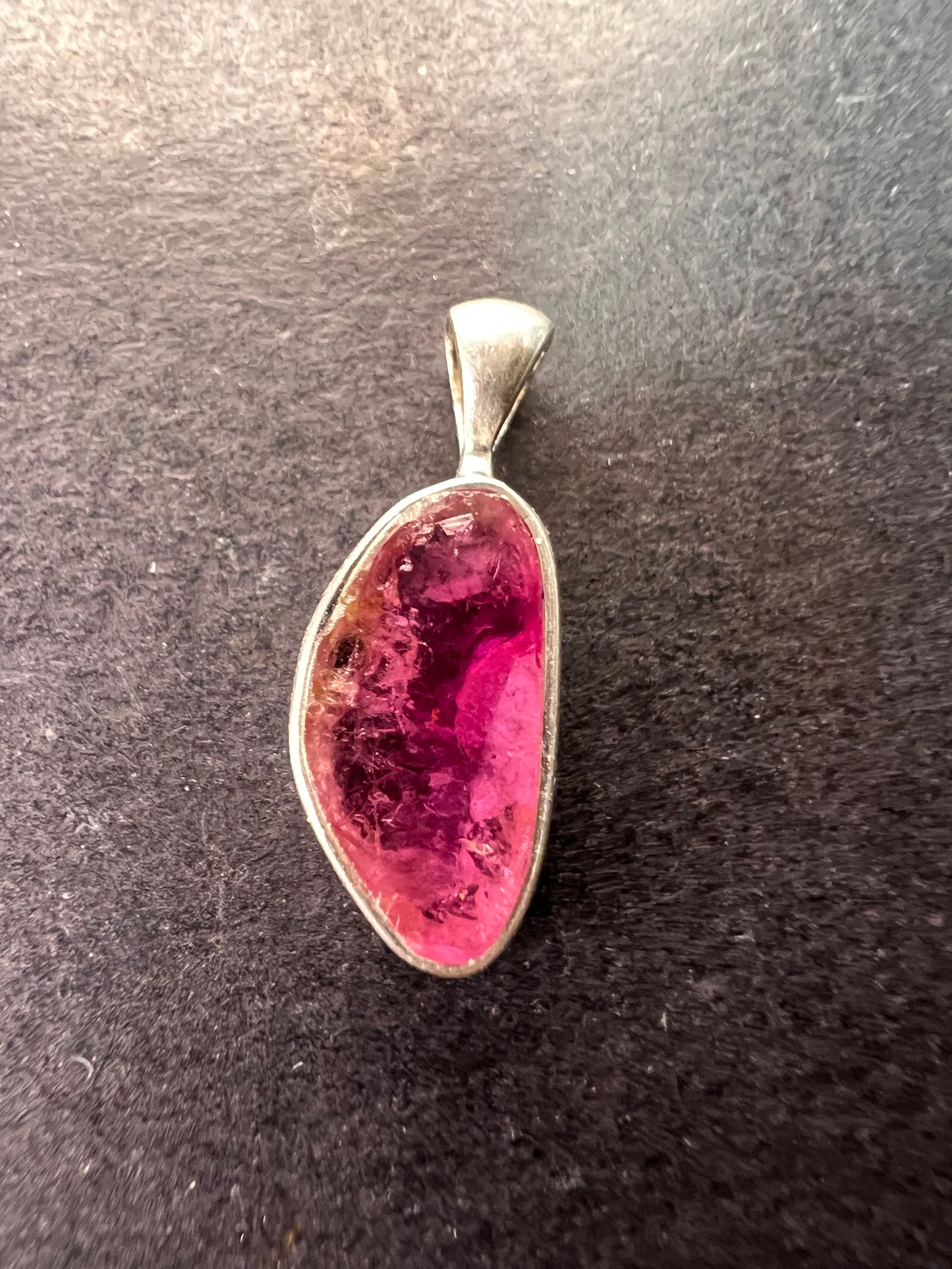 NEW Pink tourmaline sterling silver pendant 1.28 gram