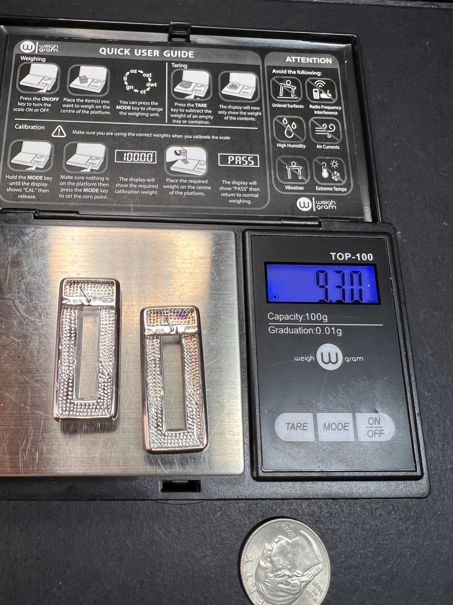 NEW clear quartz gemstone sterling silver earrings