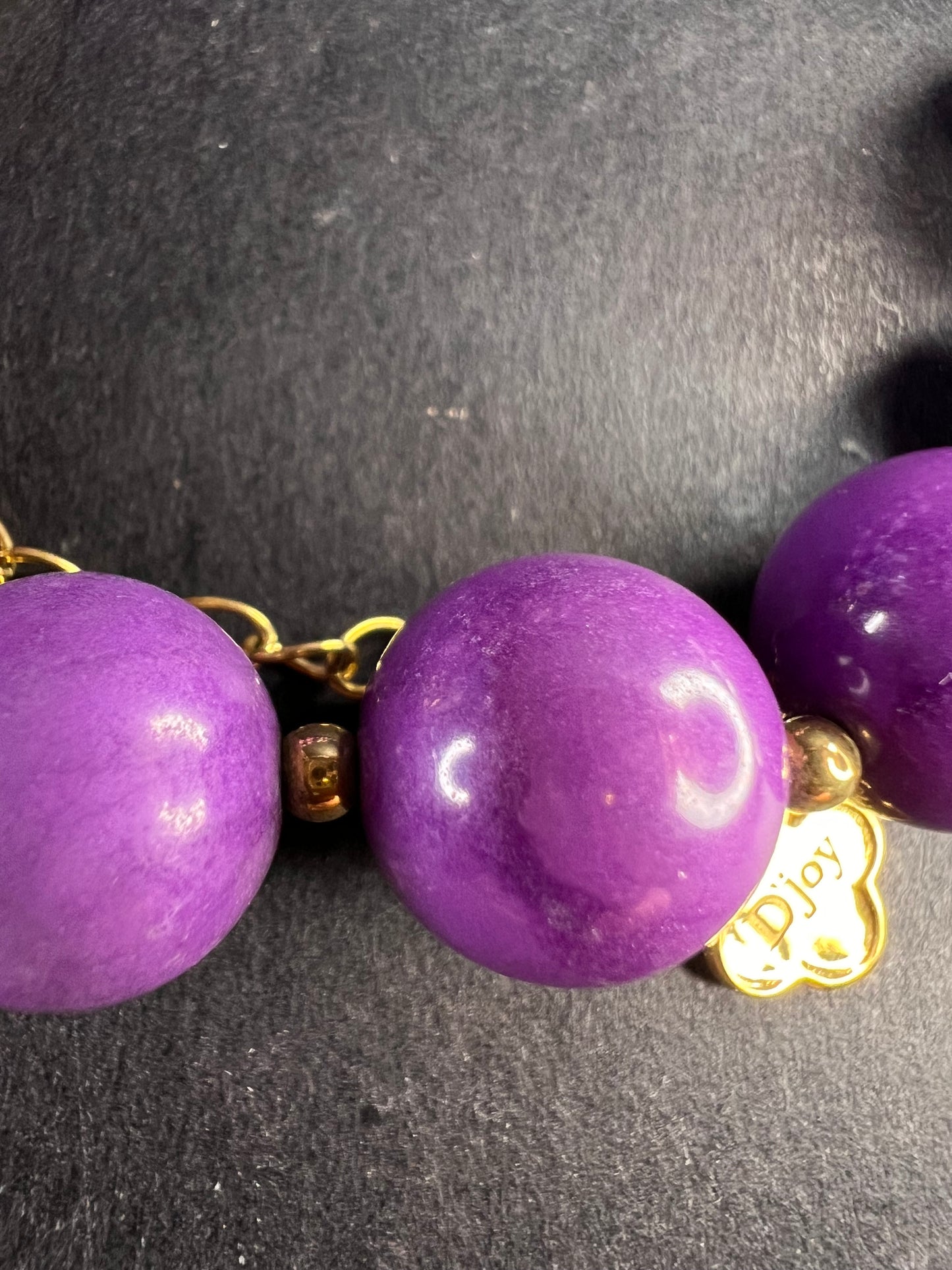 NEW Phosphosiderite graduated beaded necklace in vermeil