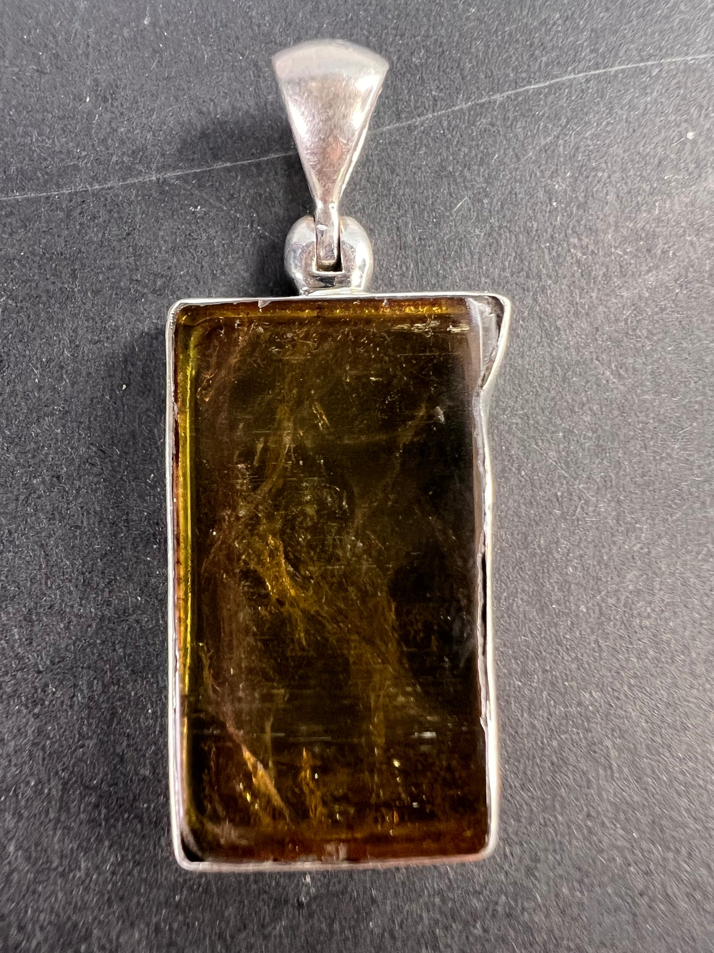 NEW Green watermelon tourmaline sterling silver pendant 4.97 grams