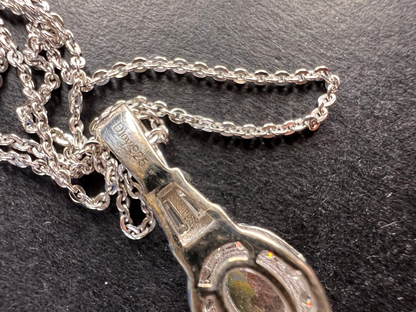 NEW gemmy moonstone and moissanite halo pendant in rhodium over sterling silver