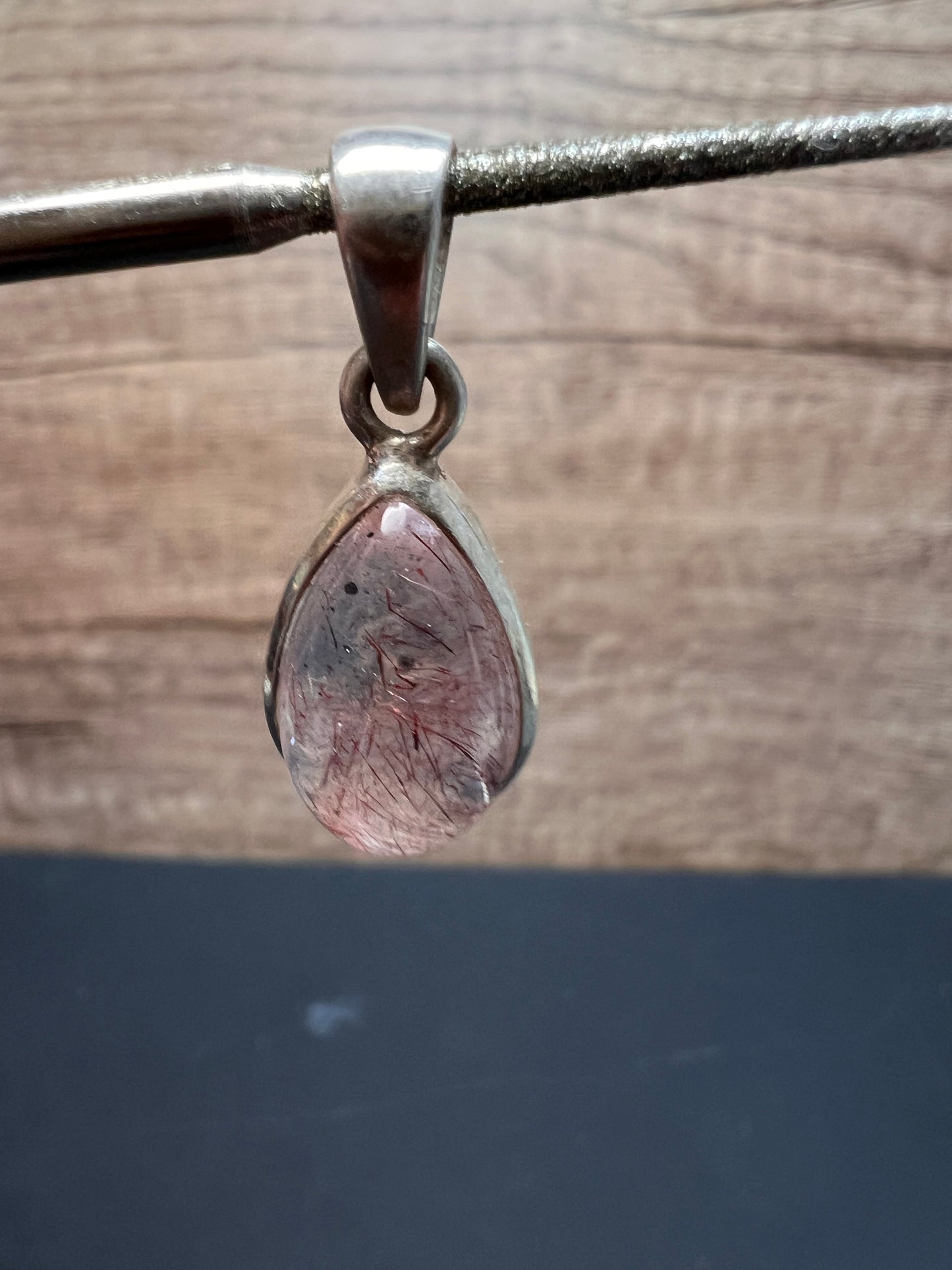 NEW Lepidocrocite super 7 teardrop sterling silver pendant 3.56 grams