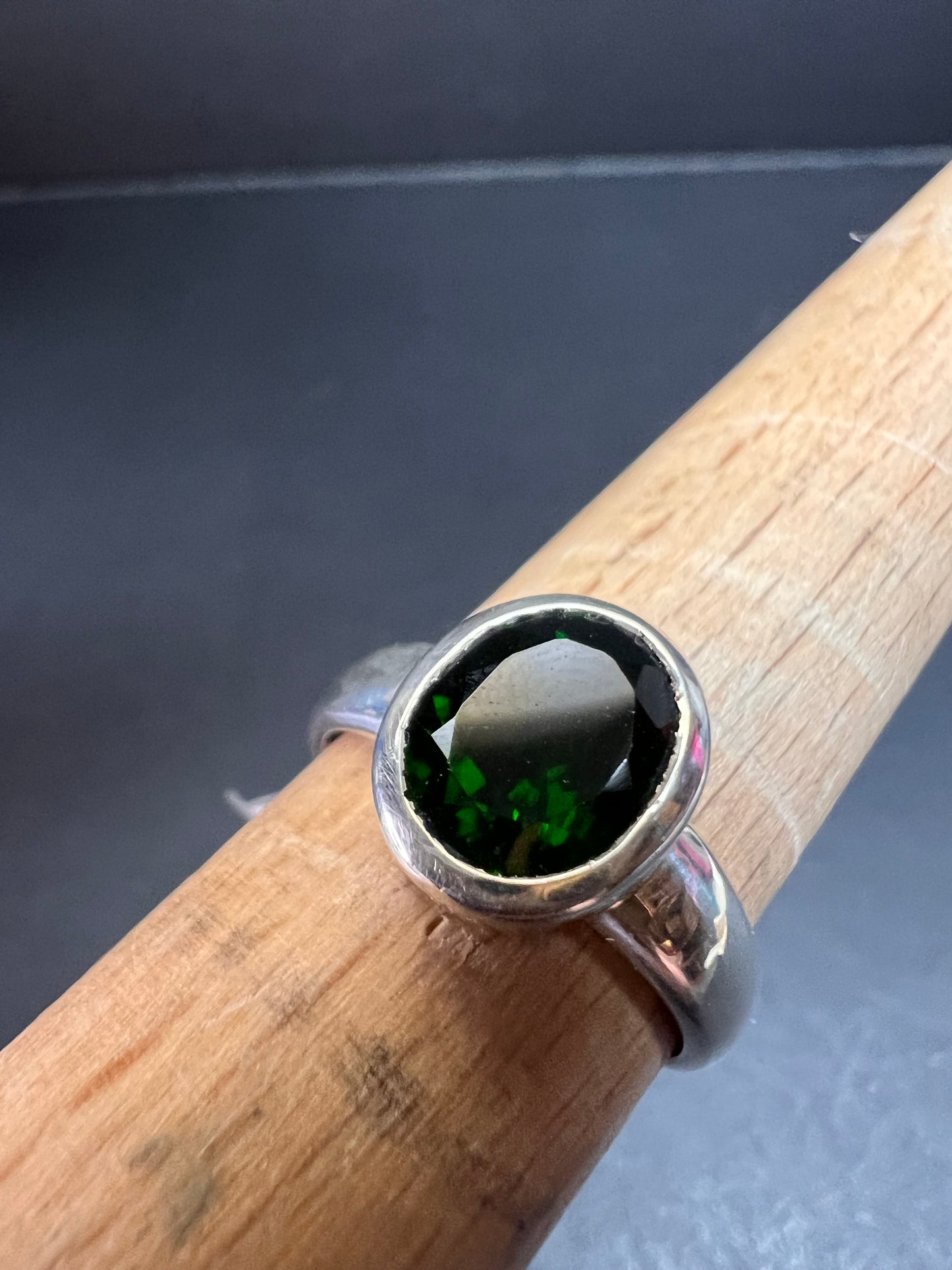 NEW Chrome tourmaline sterling silver ring size 7.5