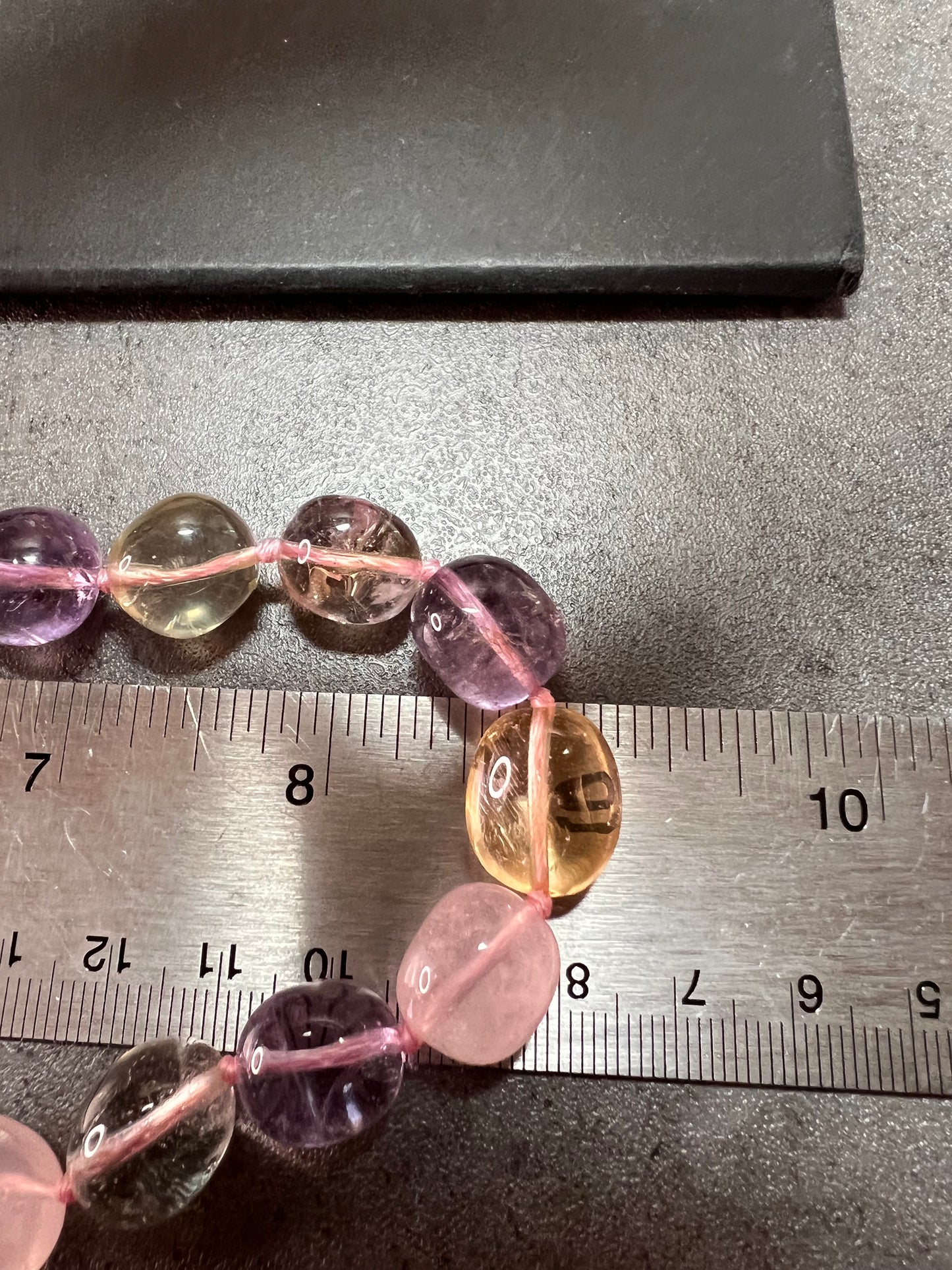 NEW Multi quartz knotted 18 inch necklace with 925 magnetic clasp