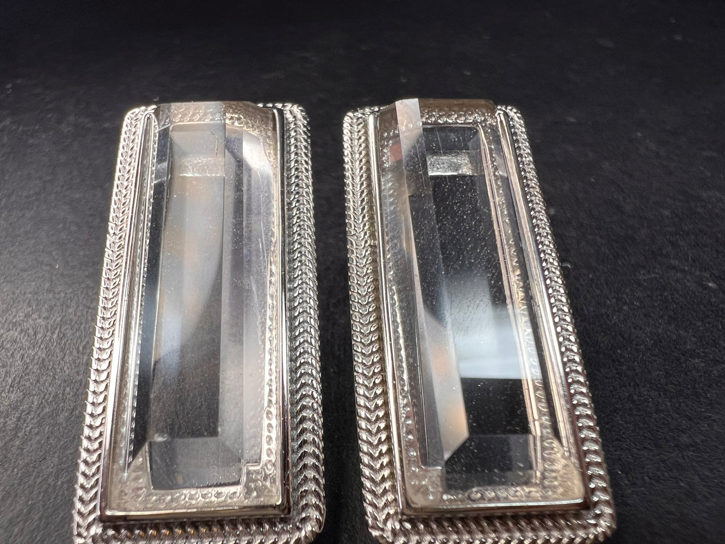 NEW clear quartz gemstone sterling silver earrings