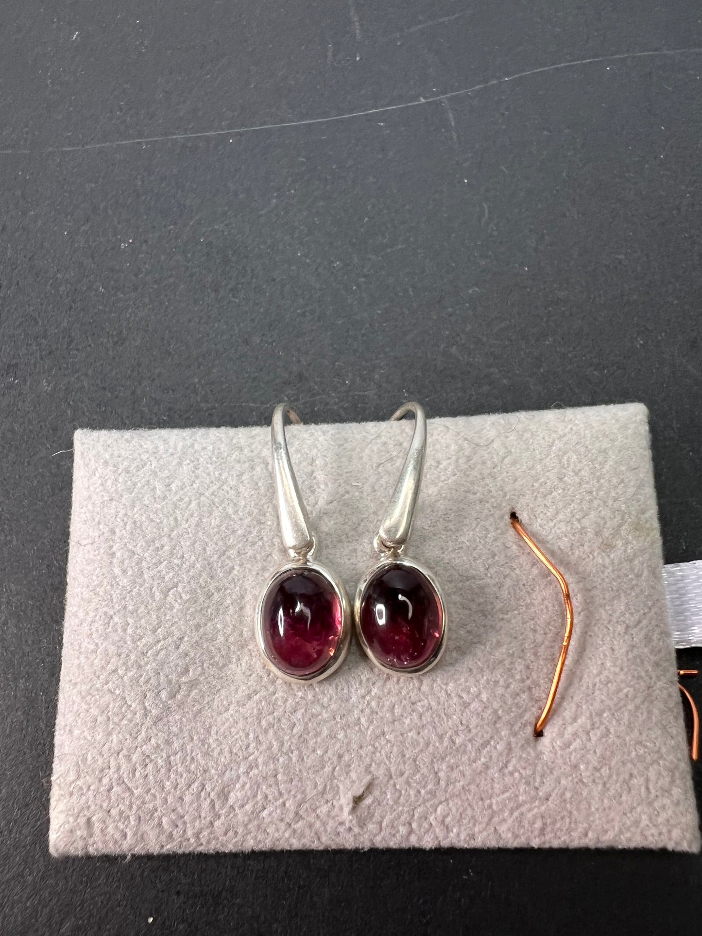 NEW Rubellite sterling silver dangle earrings 3.39 grams