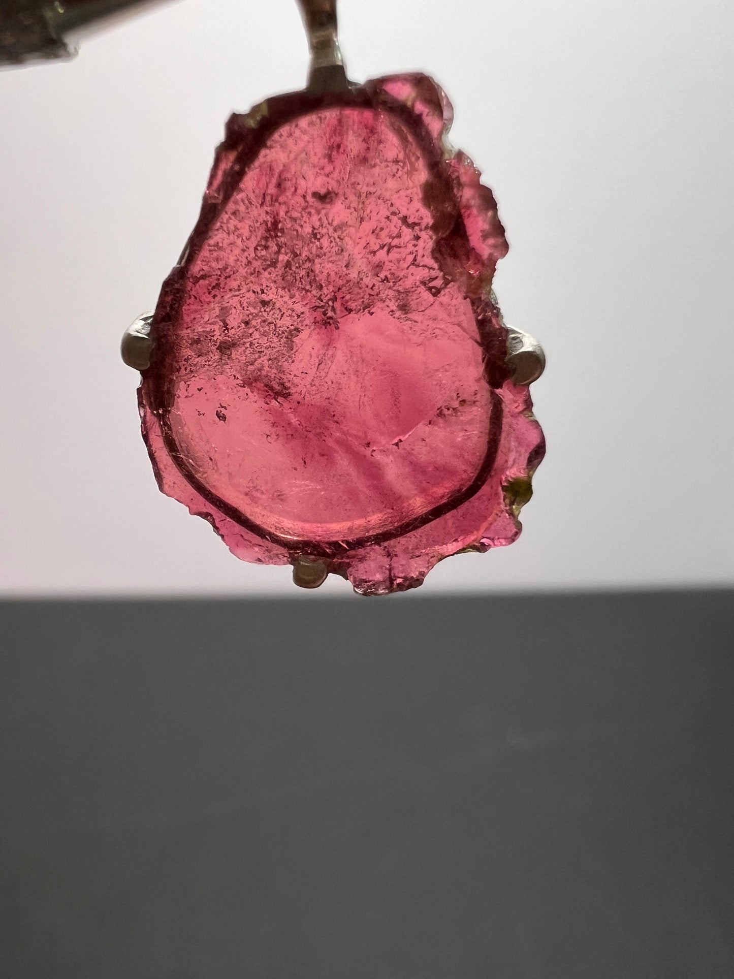 NEW Pink tourmaline sterling silver pendant 2.16 grams