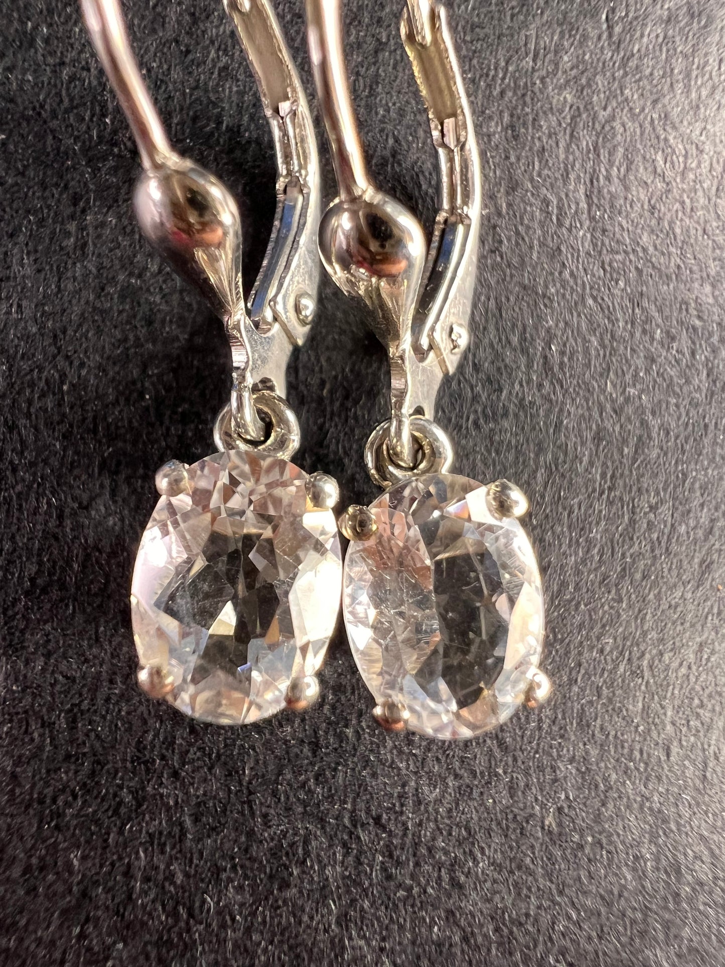 NEW petalite sterling silver lever back earrings
