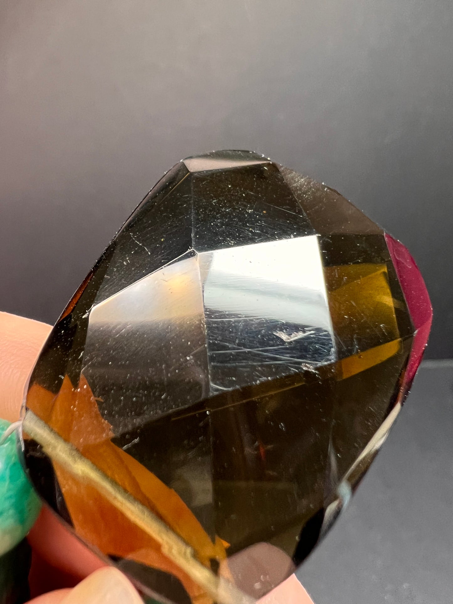 Russian amazonite and smoky quartz necklace with sterling silver clasp