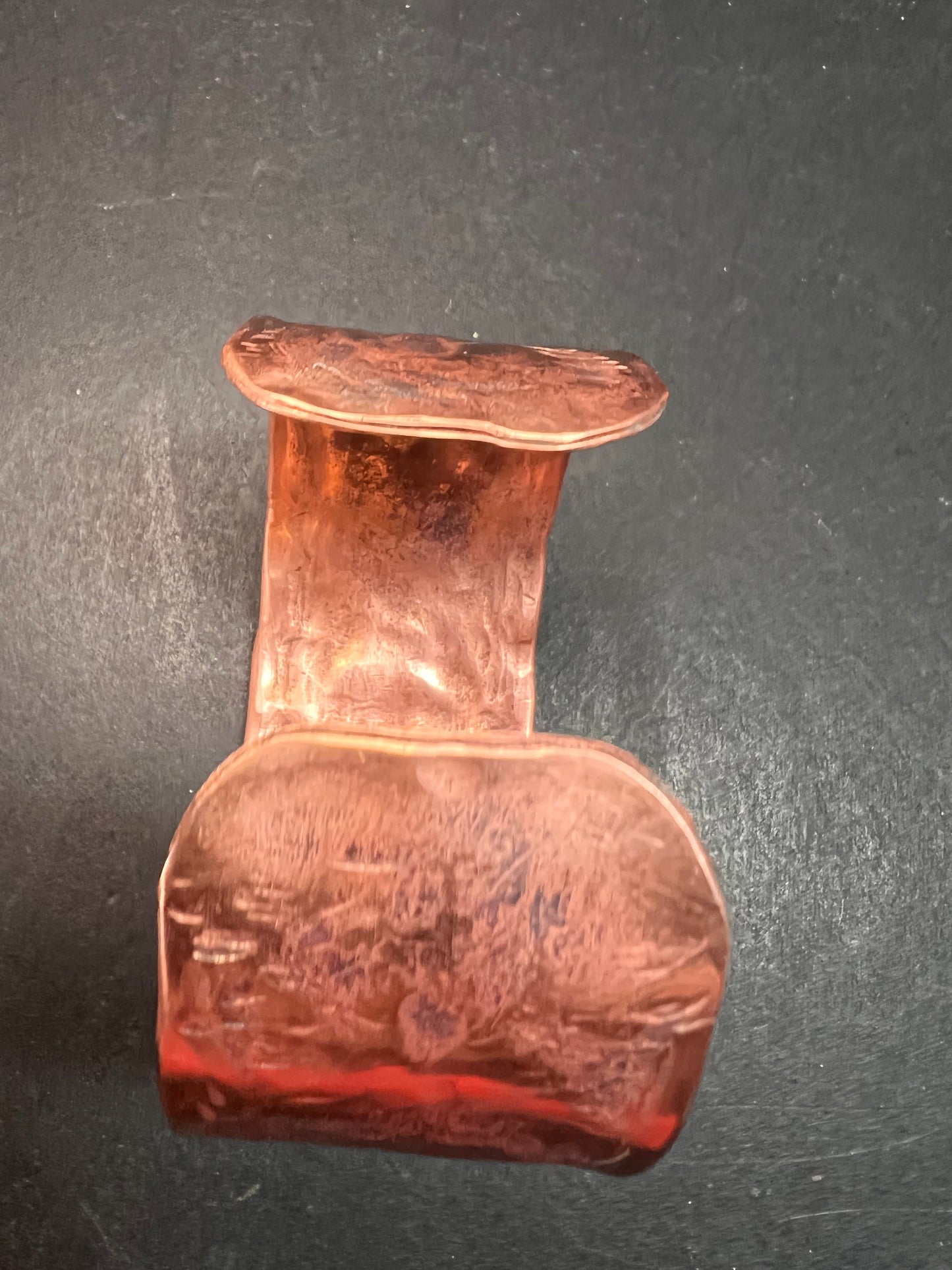 Vintage hammered copper extra wide cuff adjustable bracelet