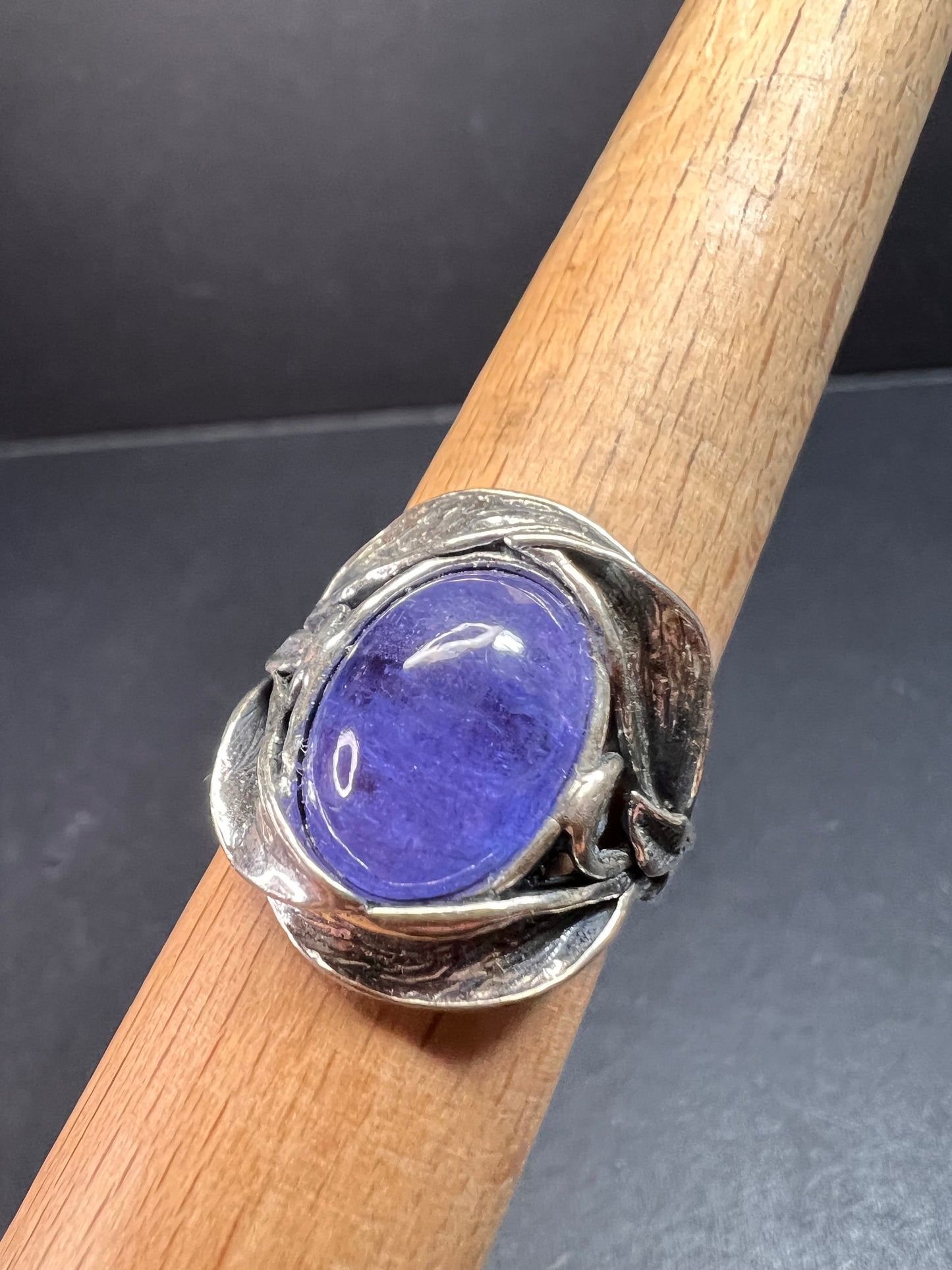 Tanzanite sterling silver artisan ring size 9