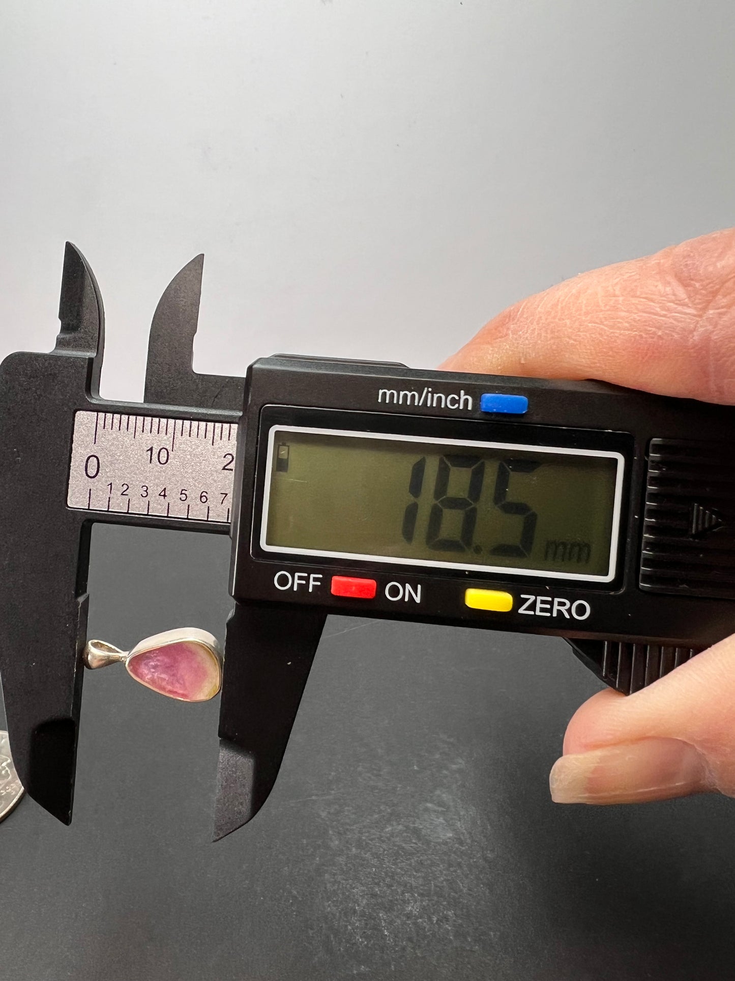 NEW Pink Watermelon tourmaline sterling silver pendant 1.24 grams