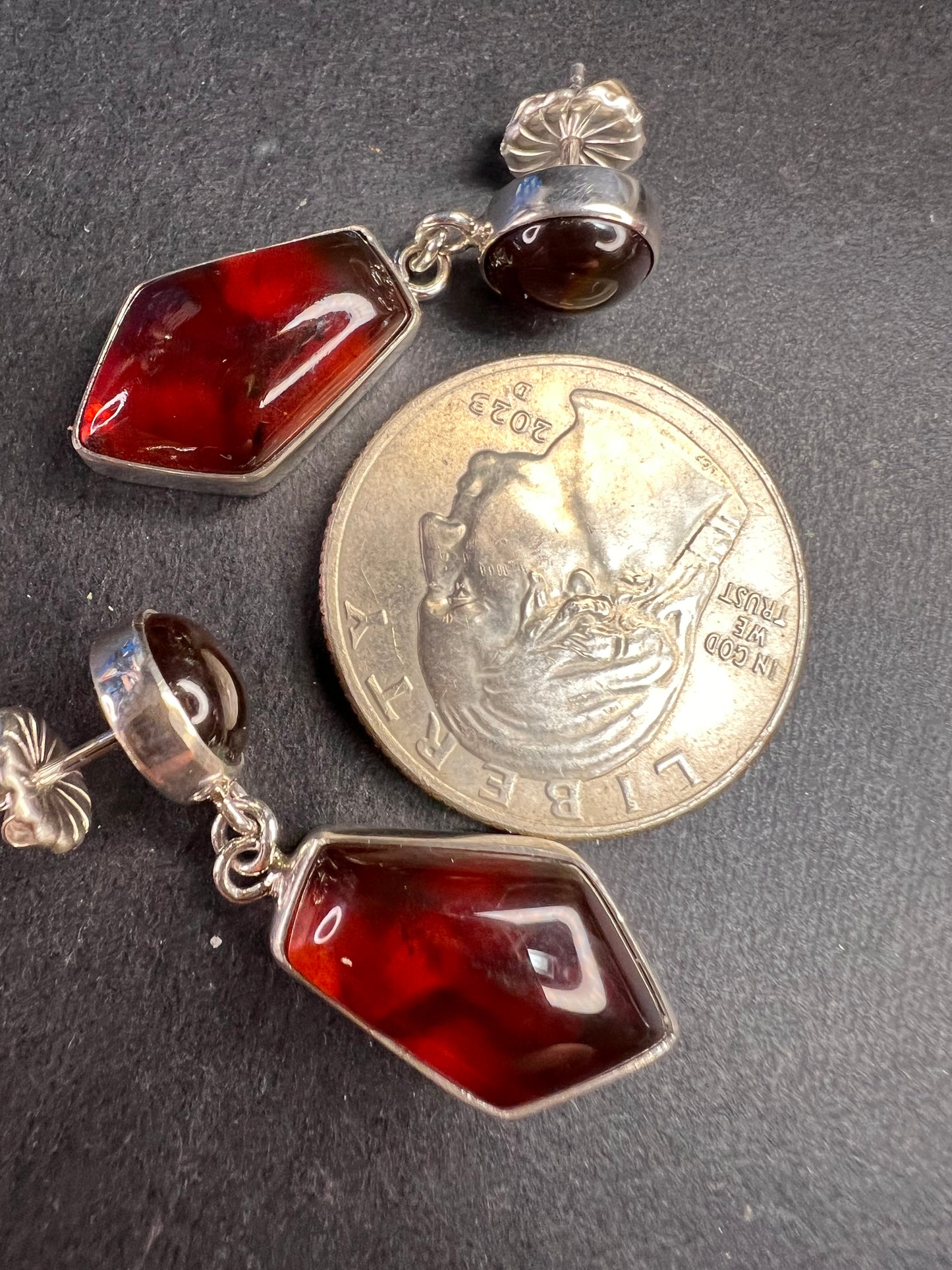 NEW Jay King Cognac Amber Sterling silver earrings