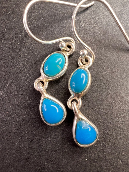 NEW Sleeping Beauty sterling silver earrings 2.95 grams