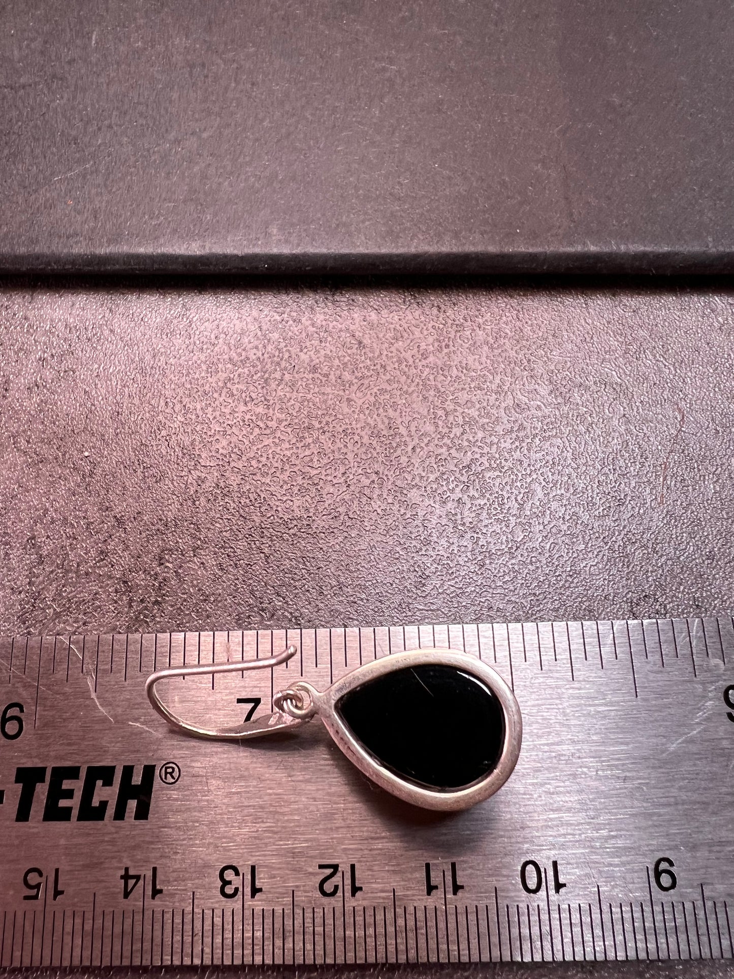 NEW Black onyx sterling silver teardrop earrings 7.49 grams