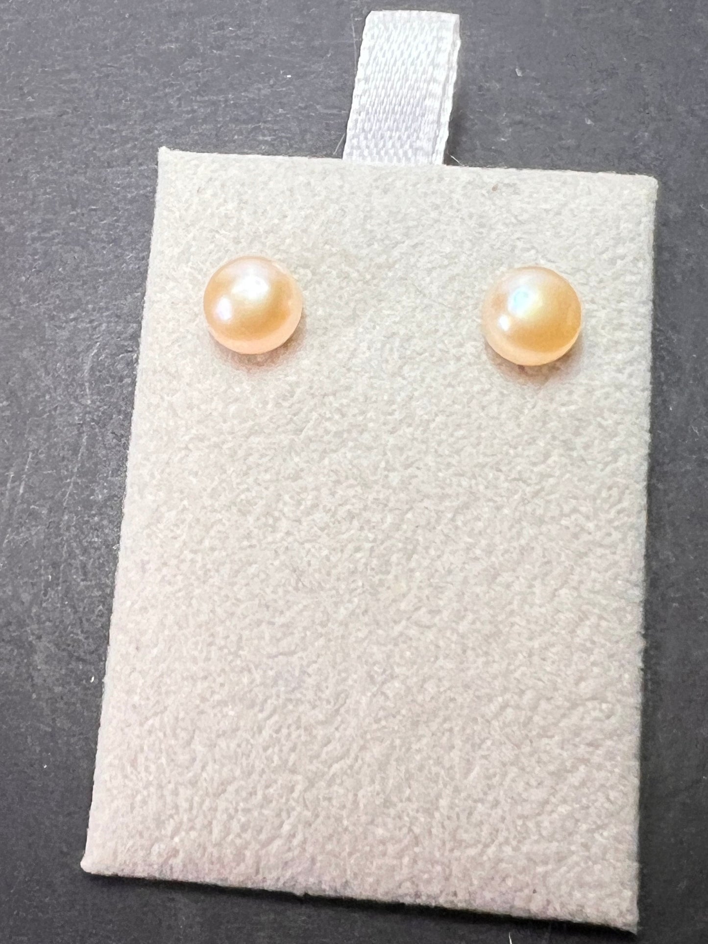 8 mm cultured pearl stud Sterling silver earrings