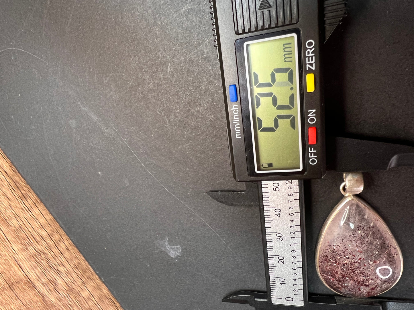 NEW Lepidocrocite super 7 sterling silver teardrop pendant 17.5 grams