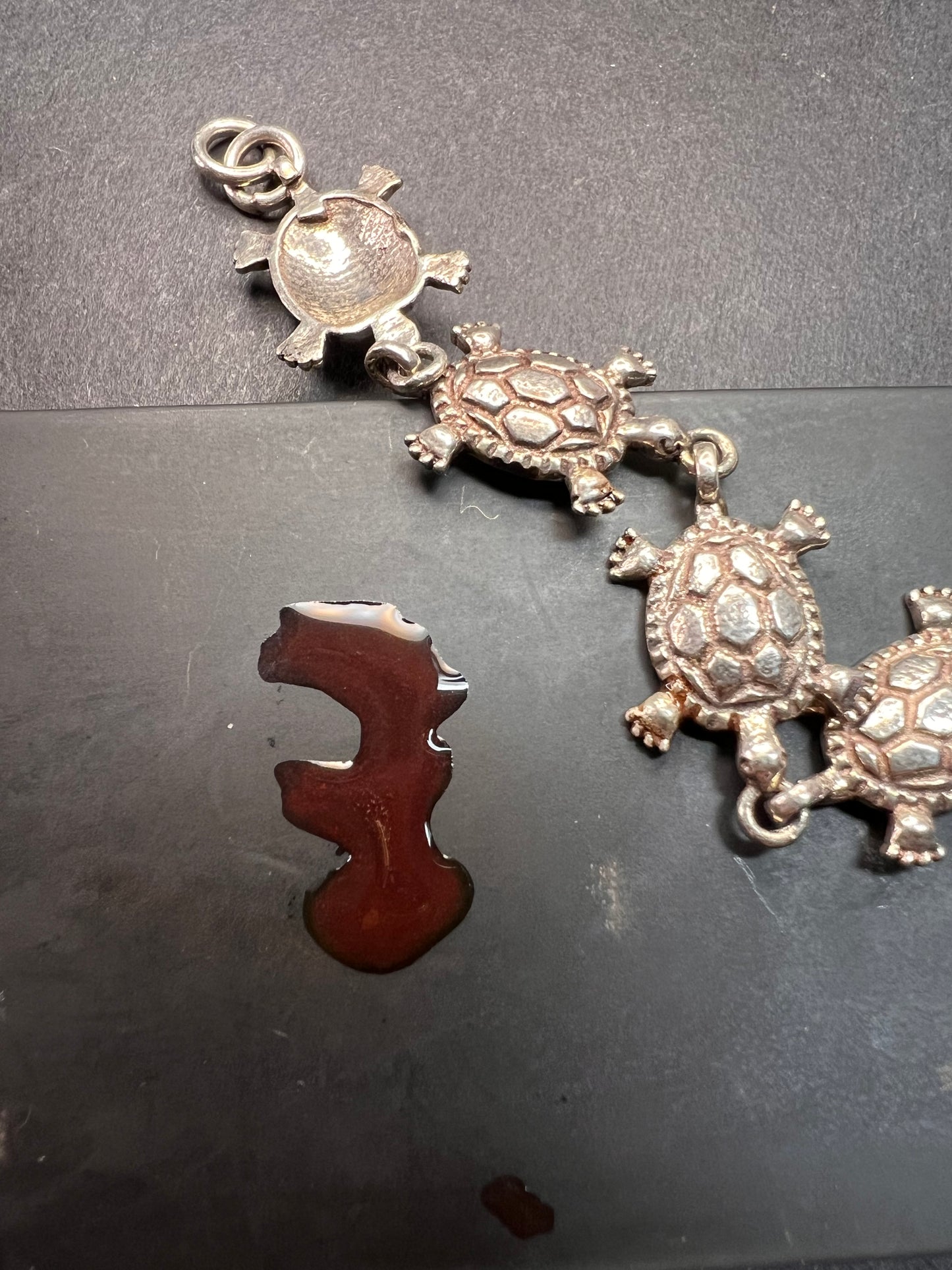 Vintage sterling silver turtles bracelet