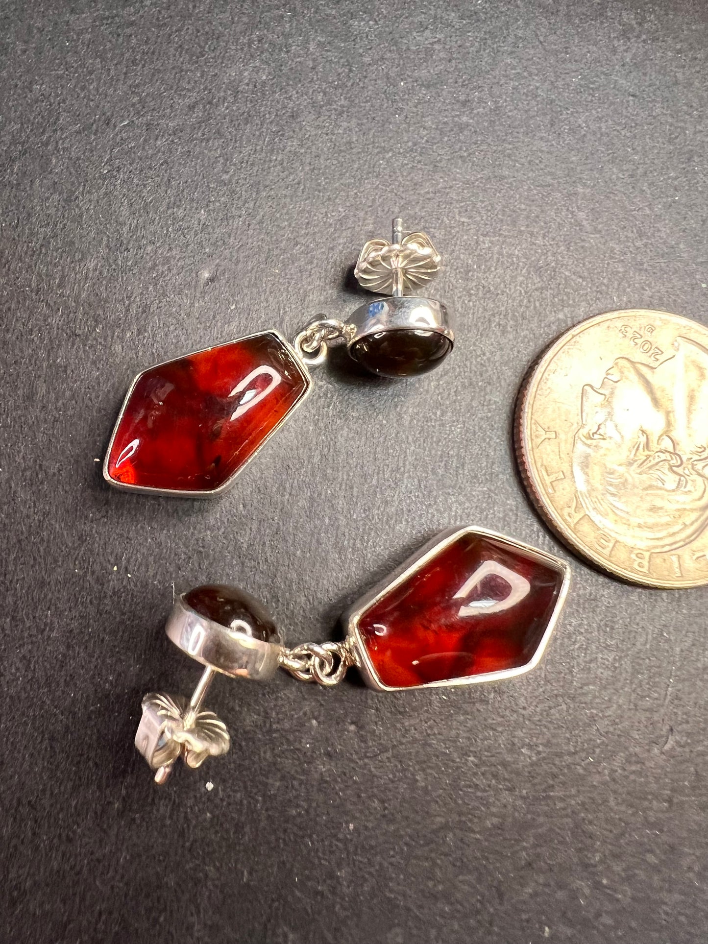 NEW Jay King Cognac Amber Sterling silver earrings