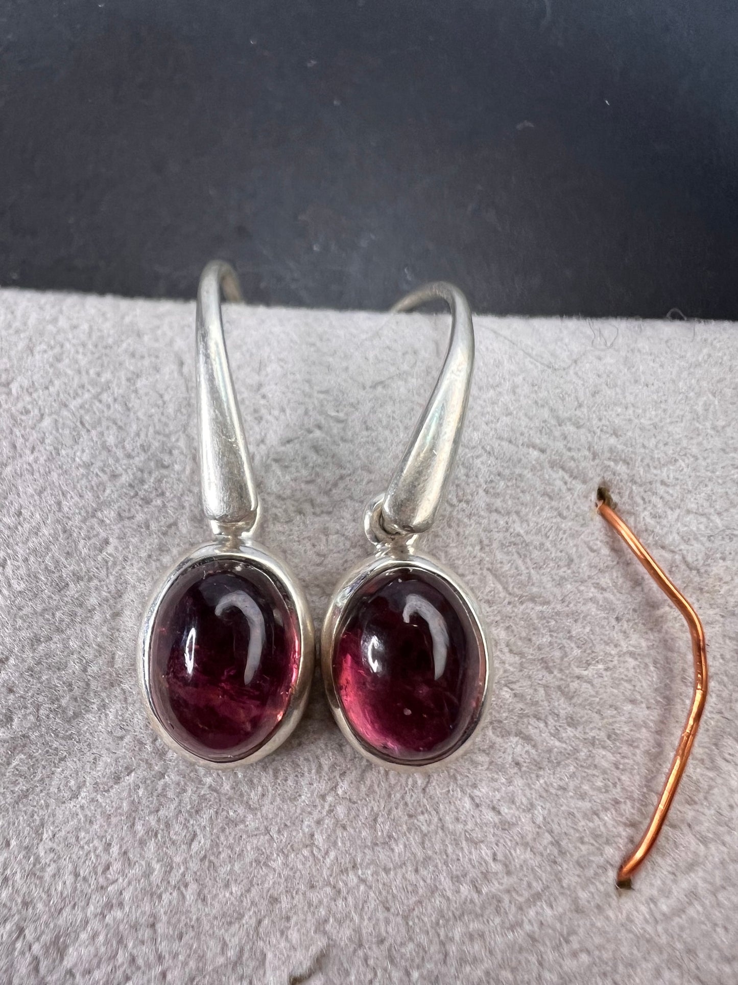 NEW Rubellite sterling silver dangle earrings 3.39 grams