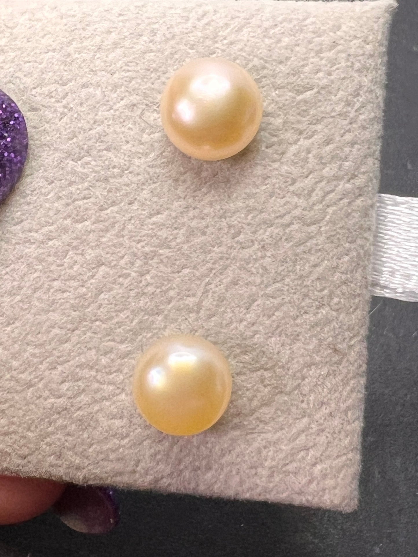 8 mm cultured pearl stud Sterling silver earrings