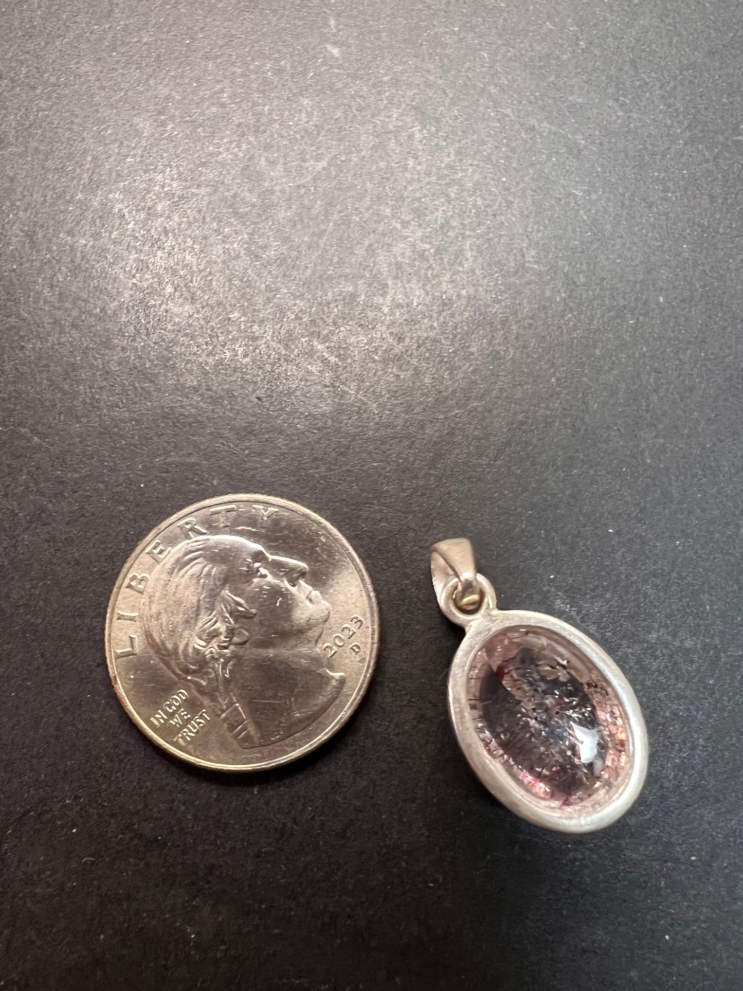 NEW Lepidocrocite super 7 sterling silver oval pendant 4.13 grams