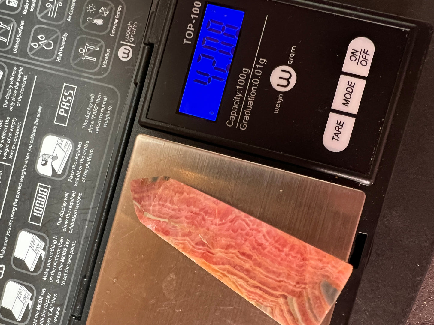 Rhodochrosite tower 42.08 grams