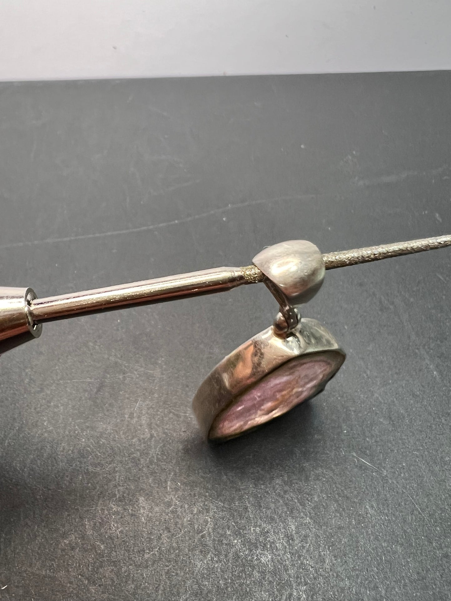 NEW Watermelon tourmaline sterling silver pendant 8.16 grams