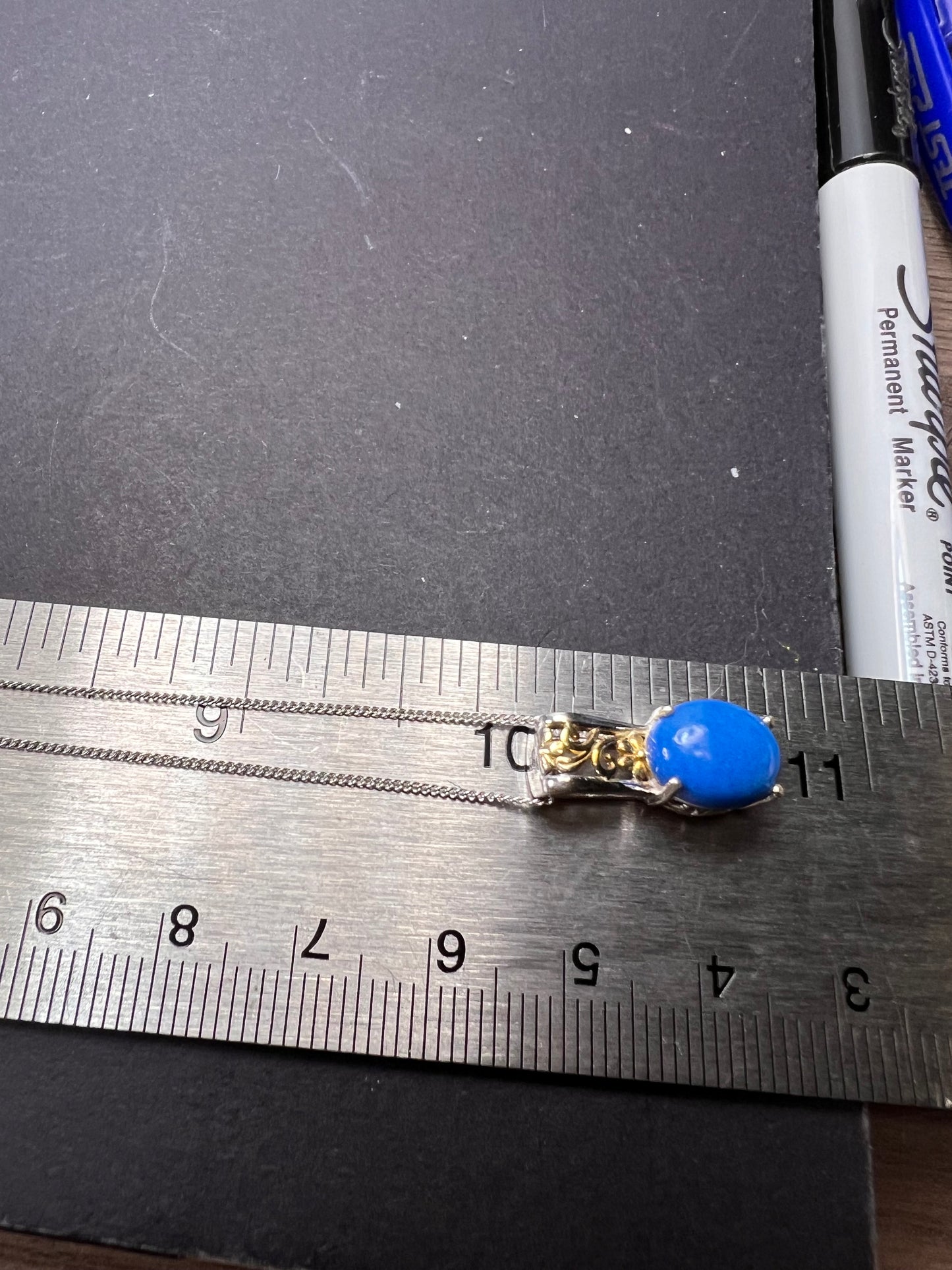 Ceruleite pendant sterling silver necklace