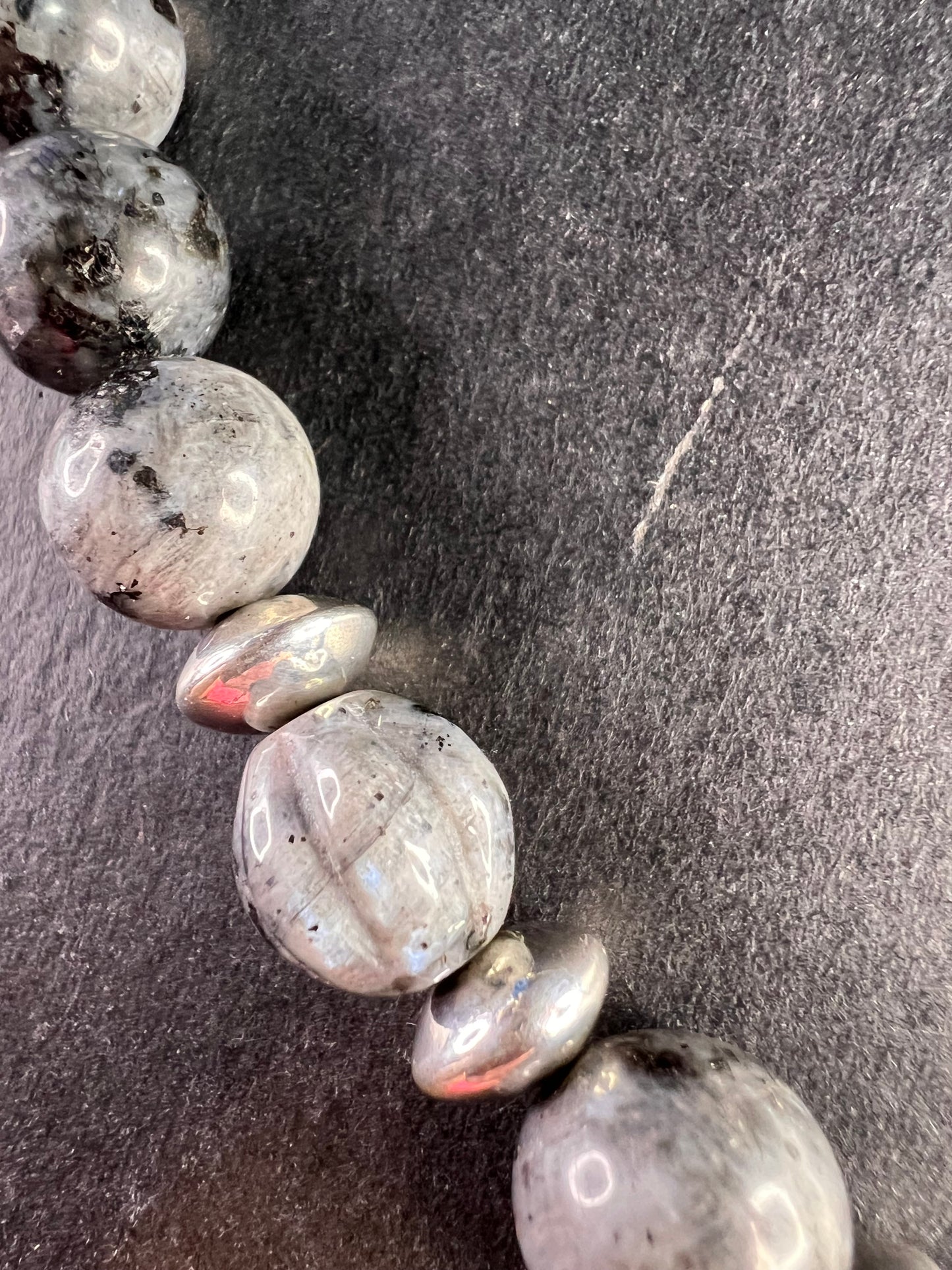 NEW Larvakite and sterling silver necklace