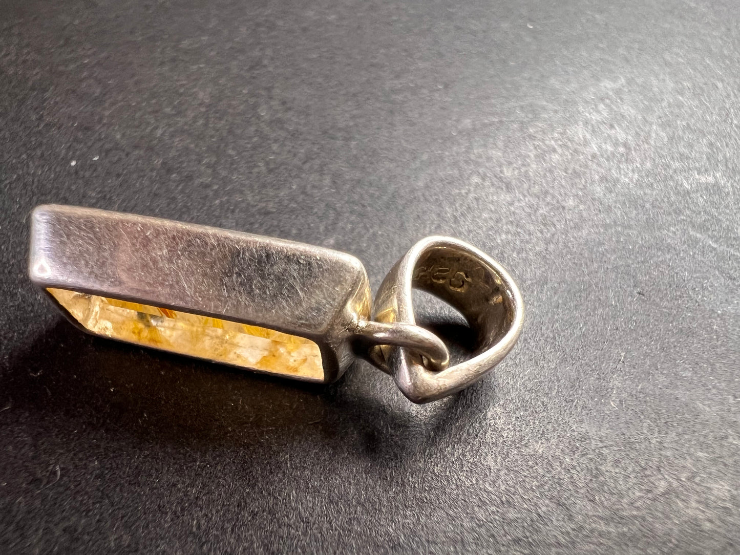 NEW Golden rutile quartz gemstone sterling silver pendant 3 grams