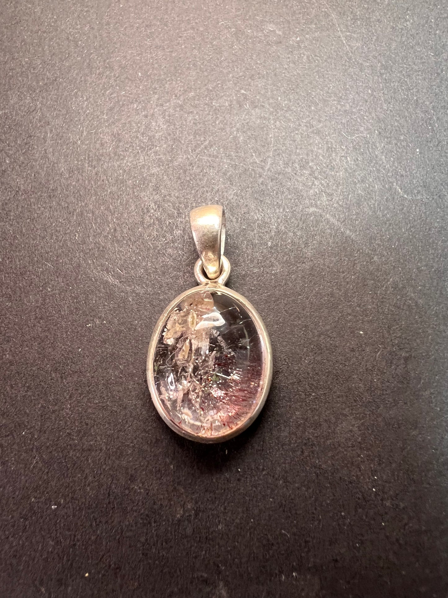 NEW Lepidocrocite super 7 sterling silver oval pendant 4.13 grams