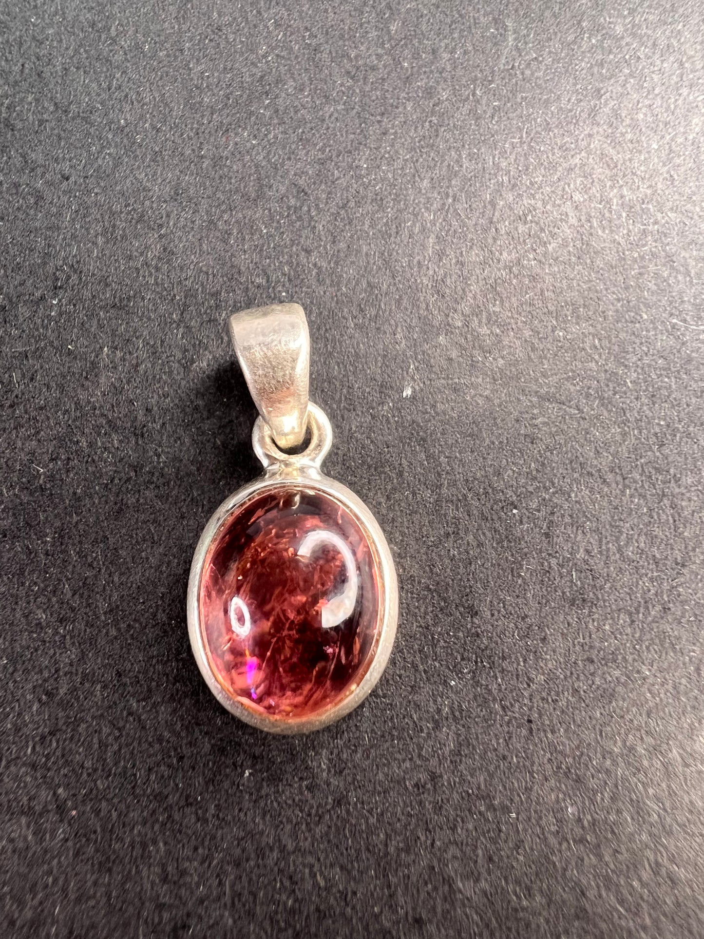 NEW Pink Tourmaline rubellite sterling silver pendant 1.90 grams