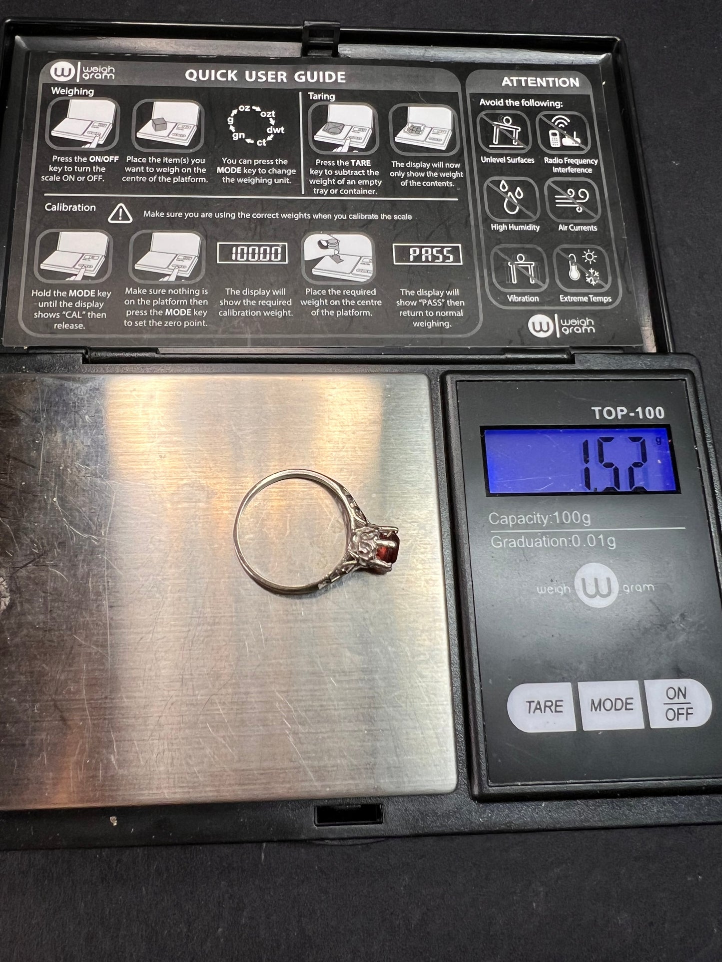 Vintage 10k White Gold Garnet Solitaire Ring – Size 6.5 – Magnolia Jewelry