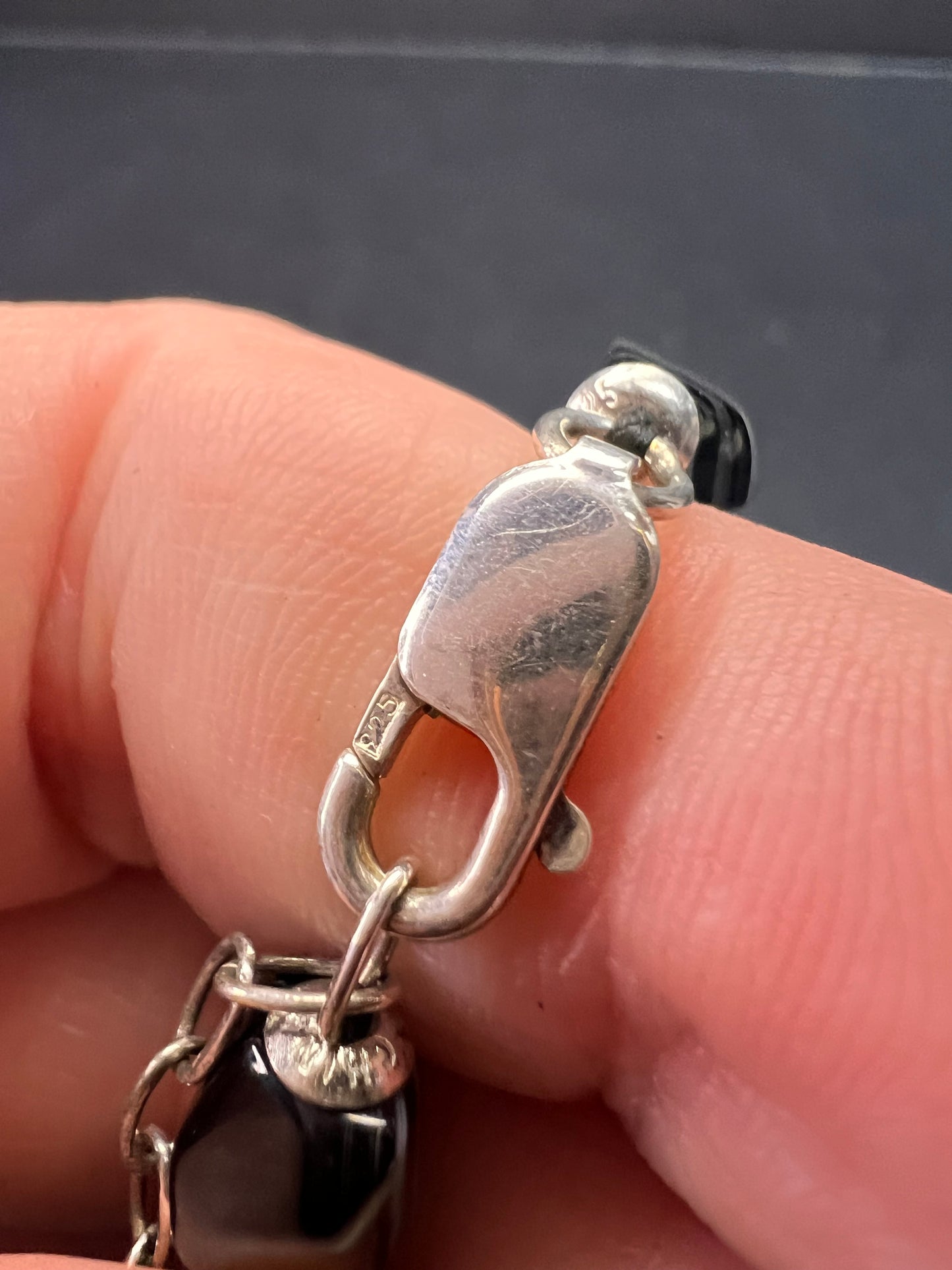 NEW Botswana agate 18 inch necklace with sterling silver clasp