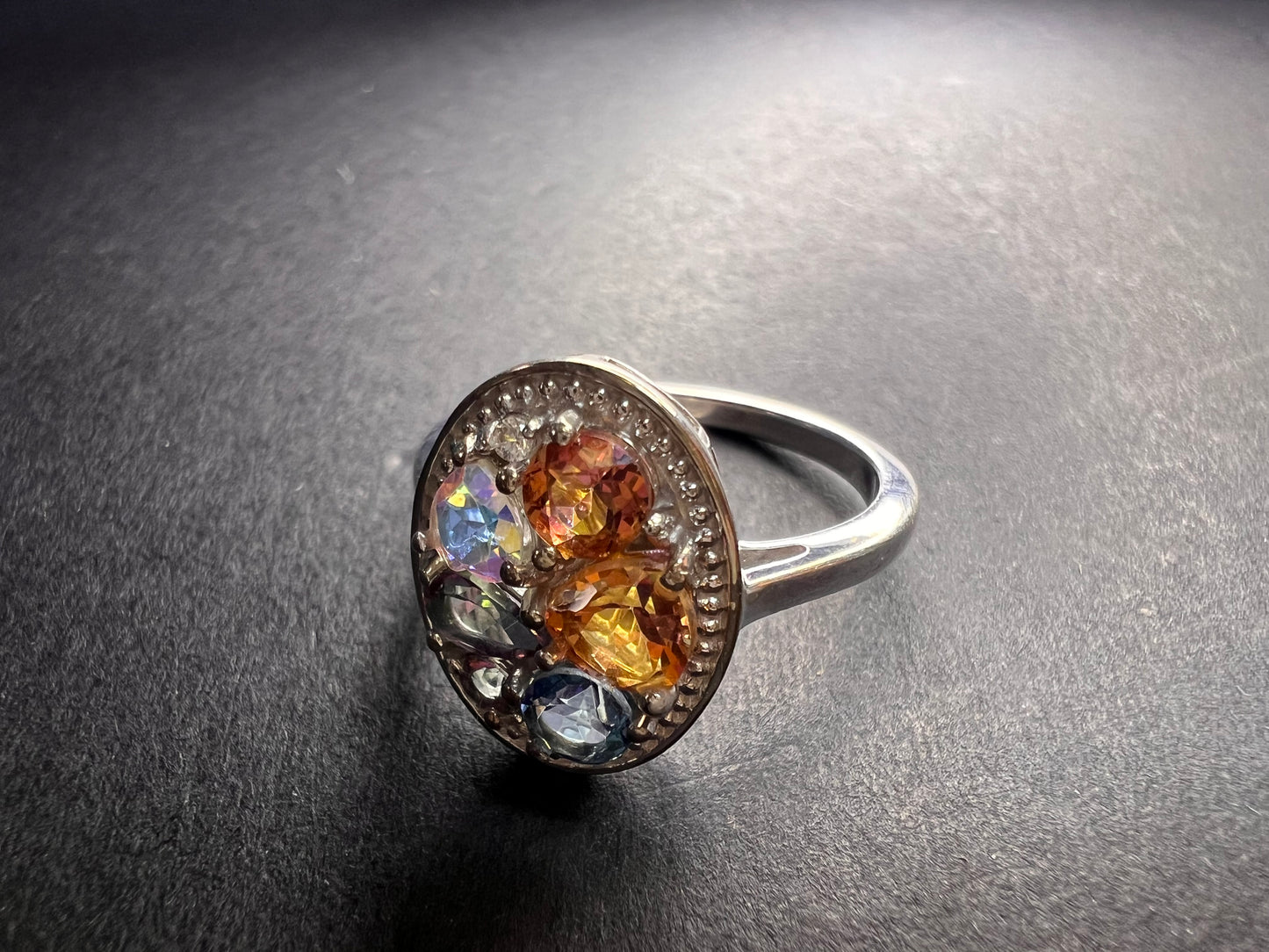 NEW cosmic mystic topaz ring in sterling silver size 8